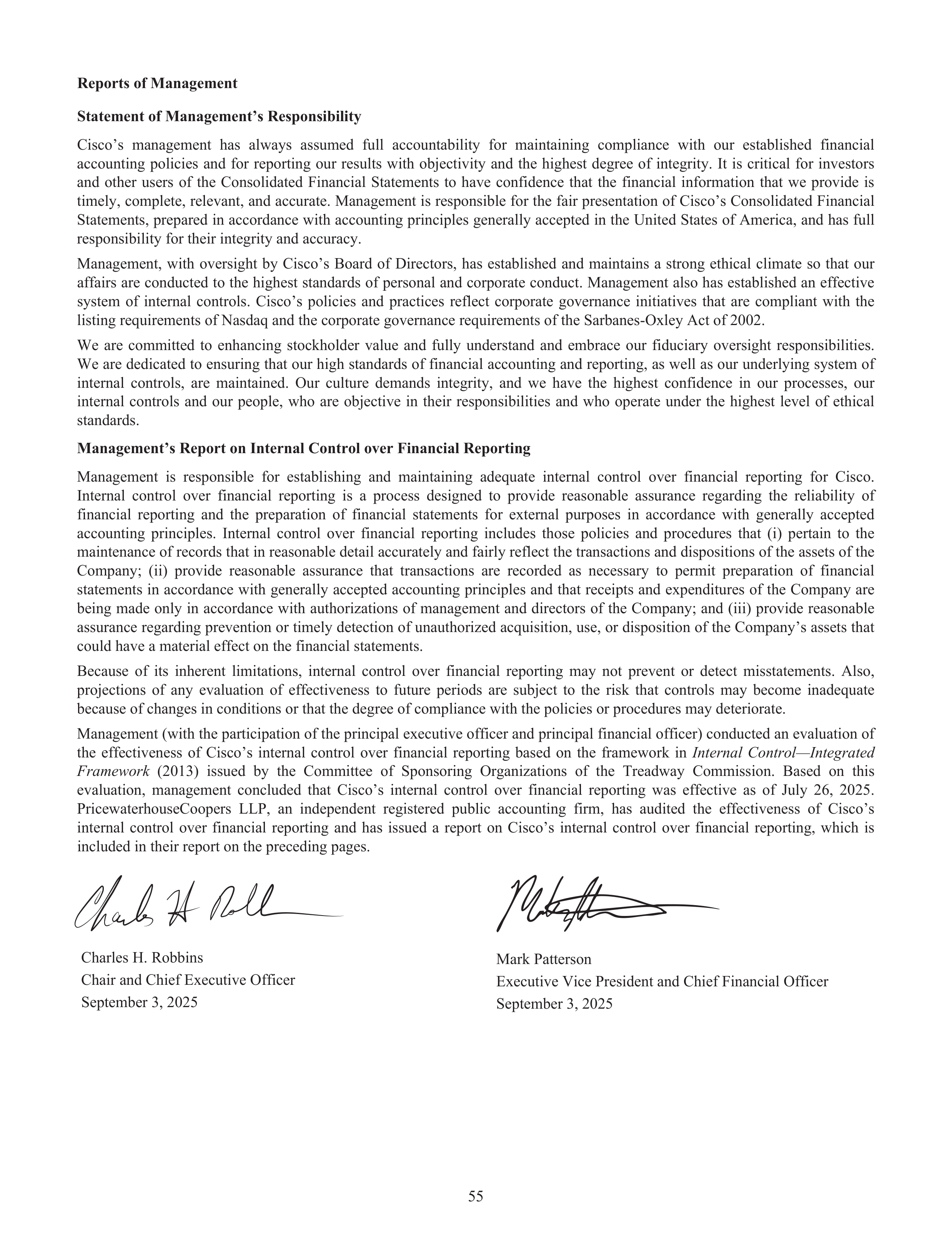 Cisco Annual Report — page 73