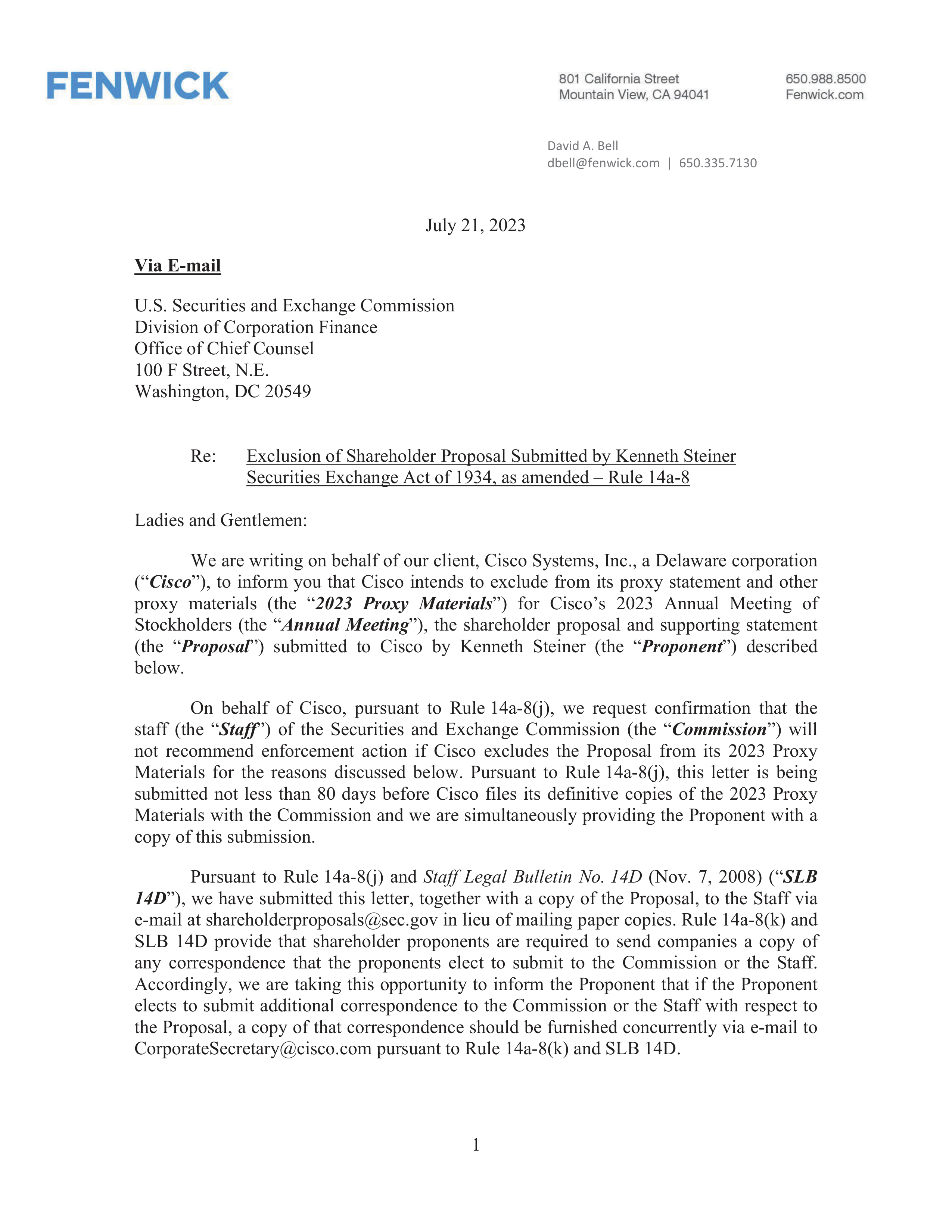 Cisco Systems Proposal  — page 2