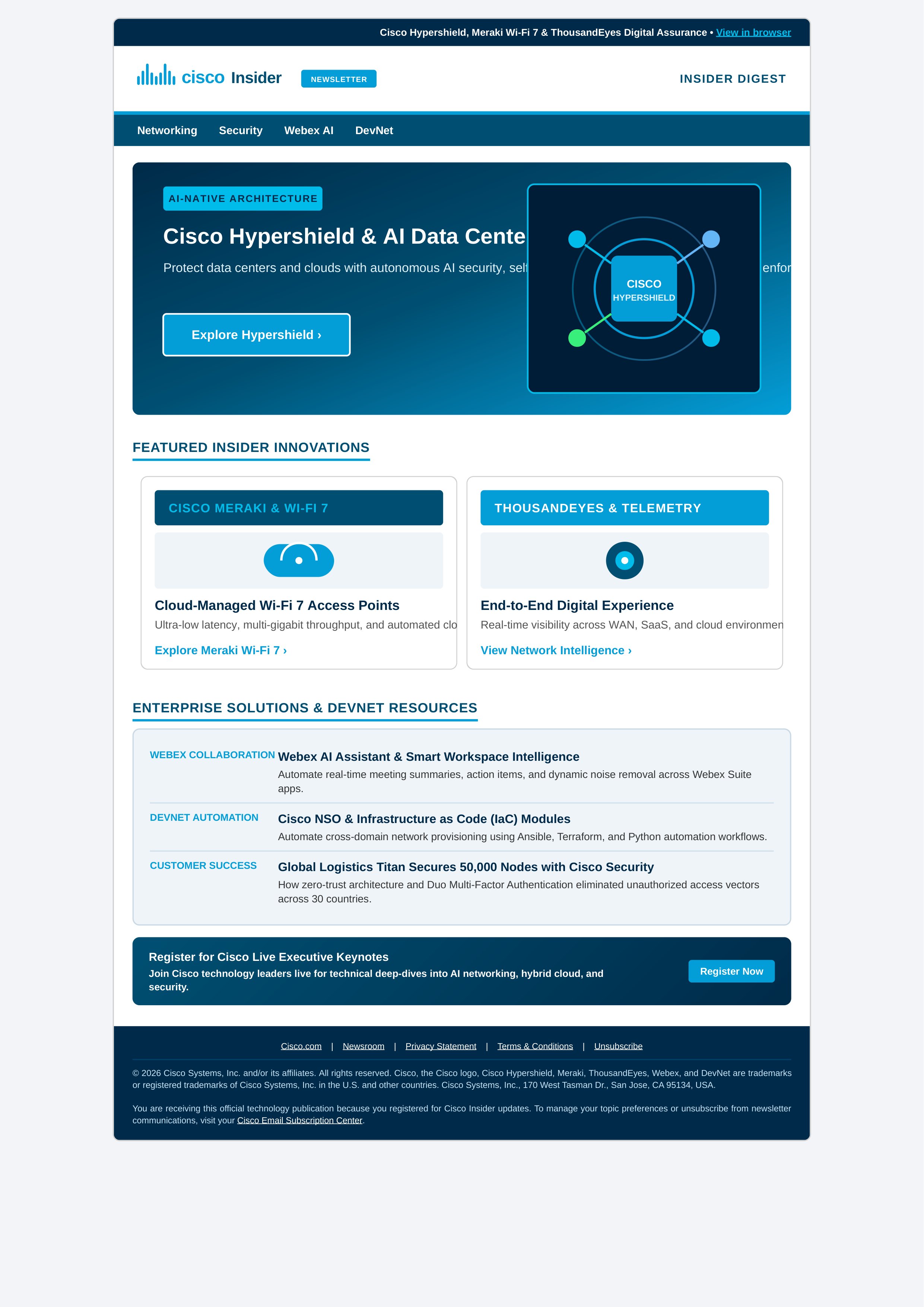 Cisco Insider Email Newsletter — page 1