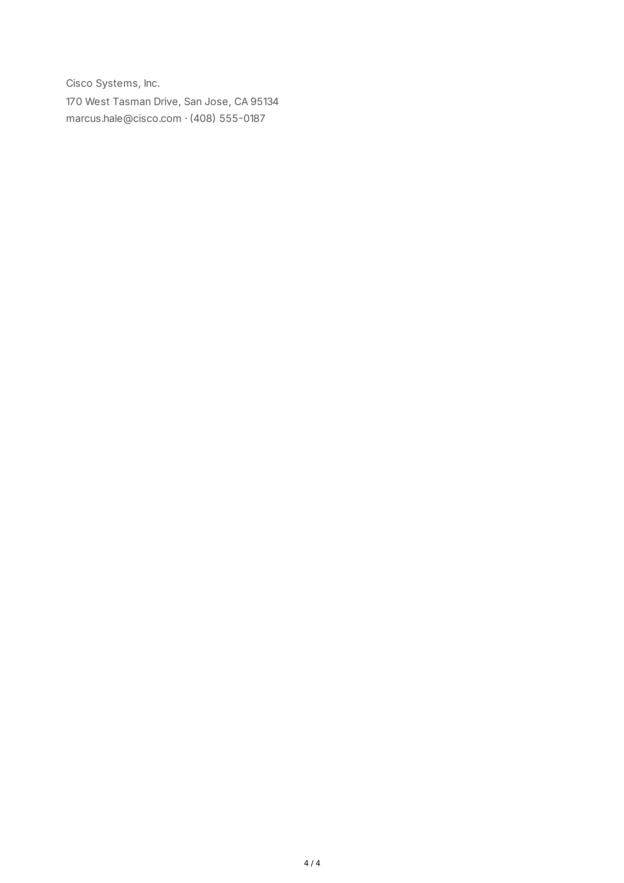 Cisco Networking Sales Letter — page 4