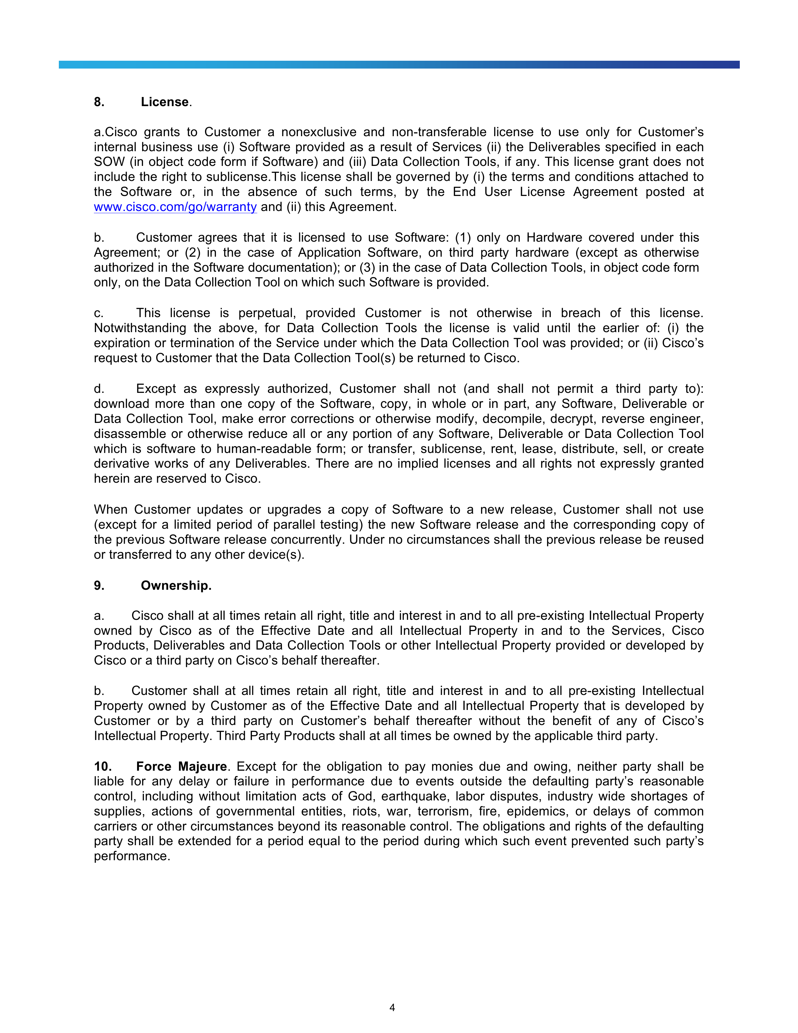 Cisco Resale Service Agreement — page 4