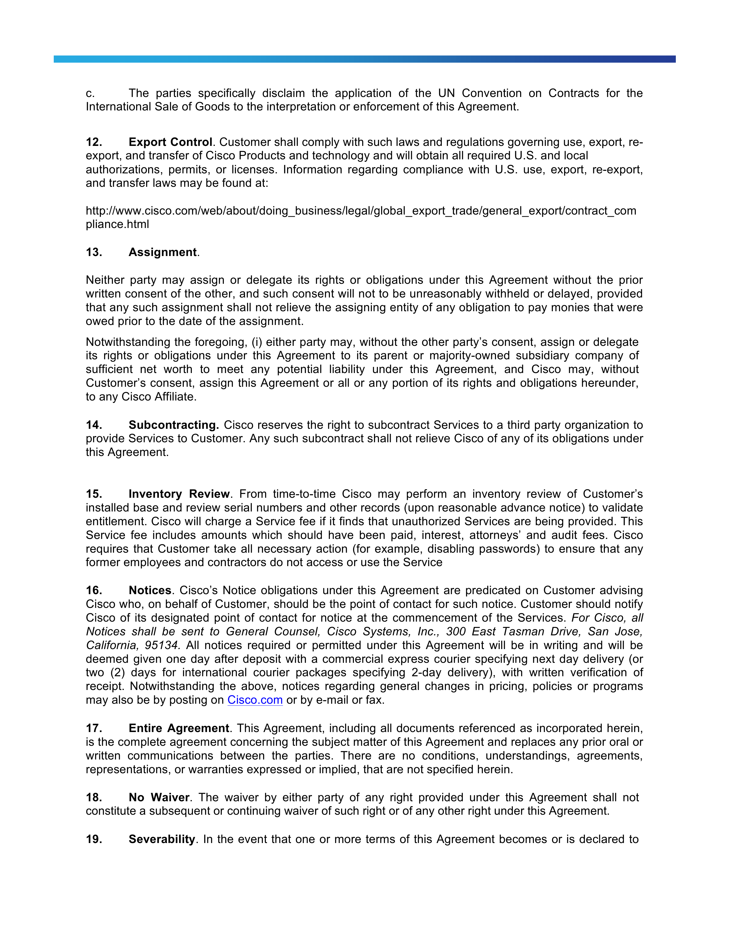 Cisco Resale Service Agreement — page 6