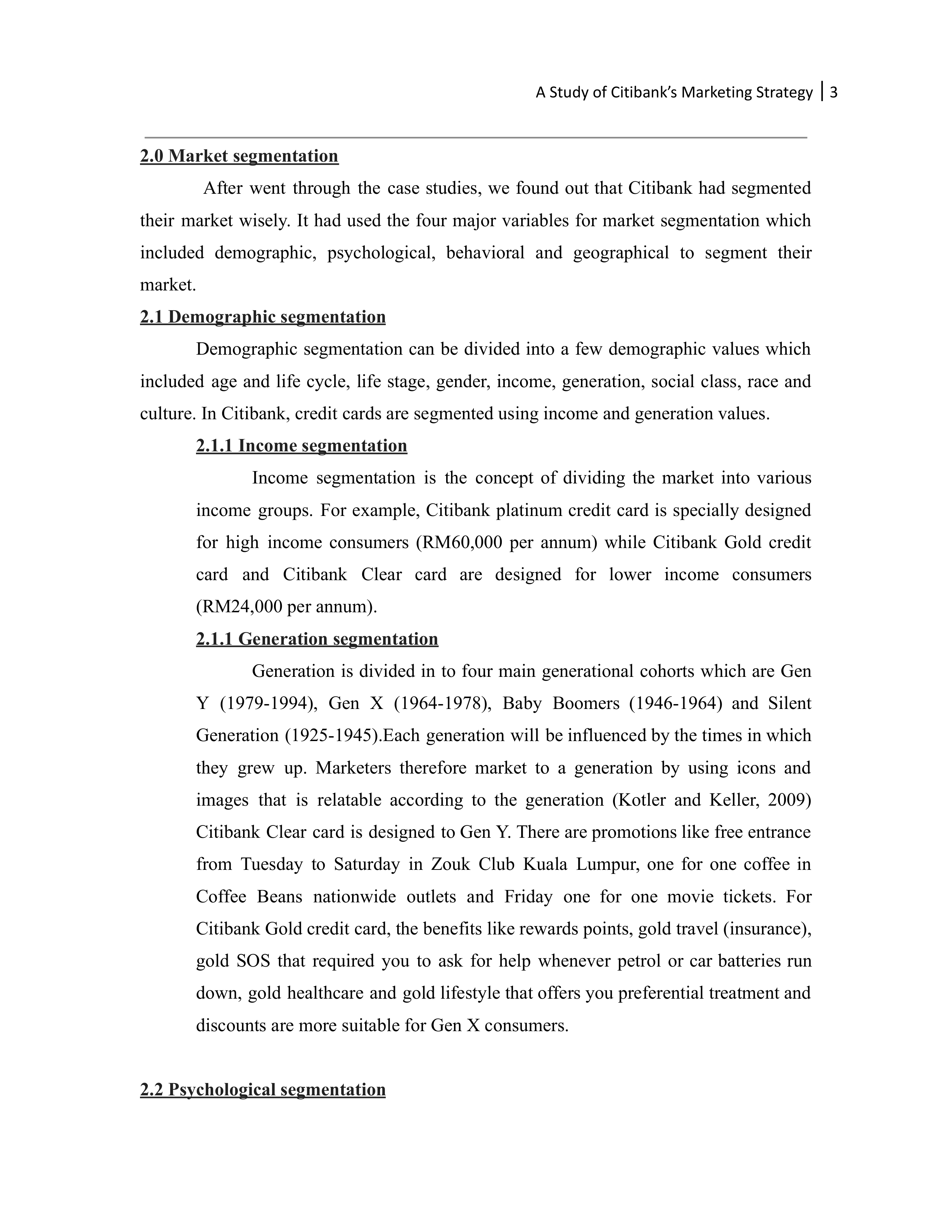 Citibank Marketing Strategy — page 3