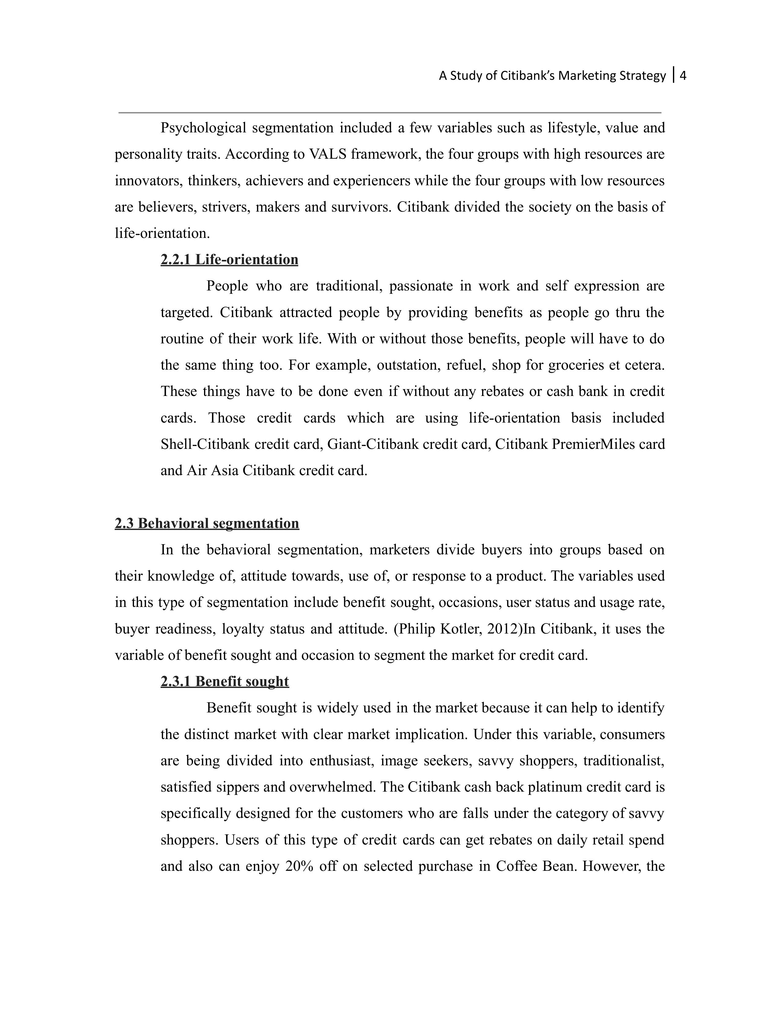 Citibank Marketing Strategy — page 4