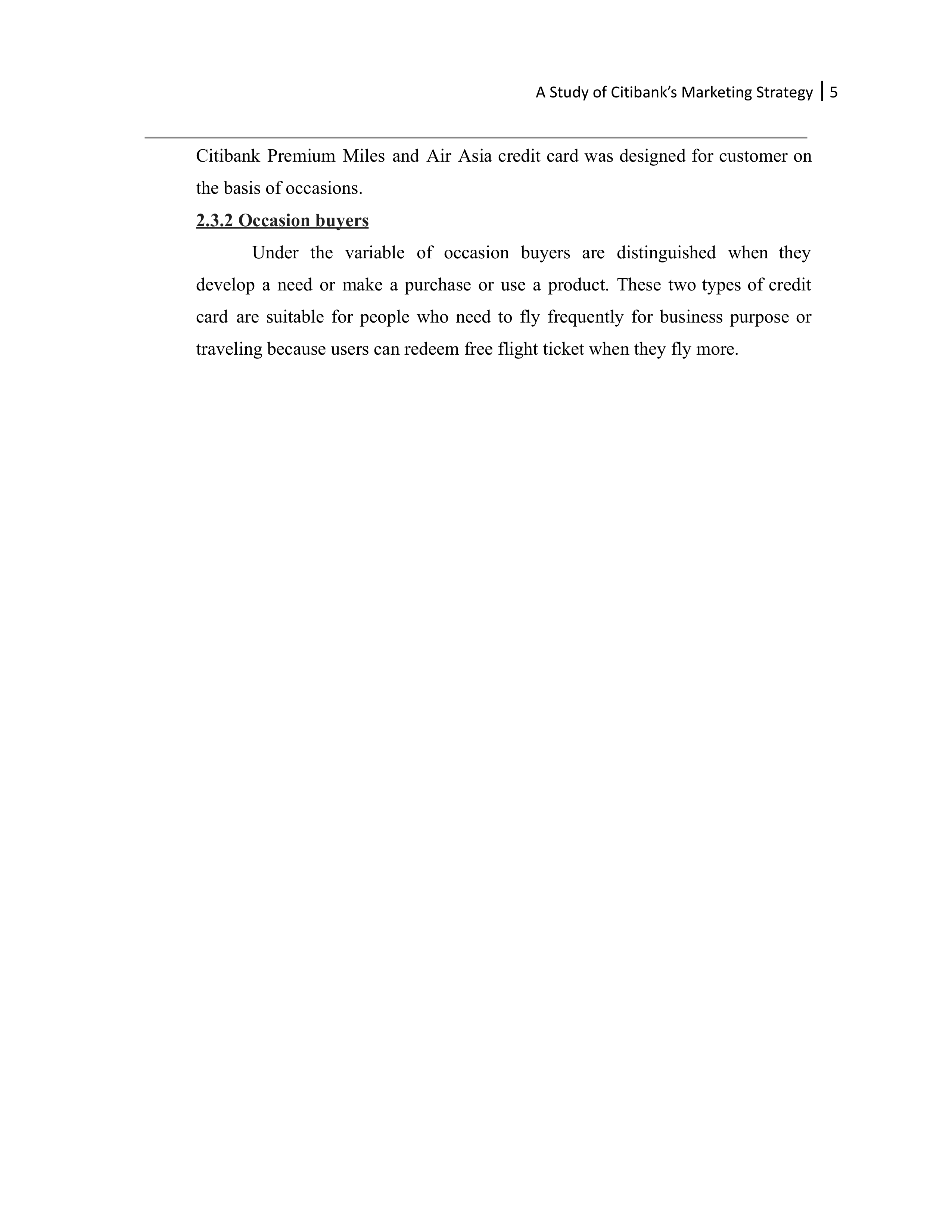 Citibank Marketing Strategy — page 5