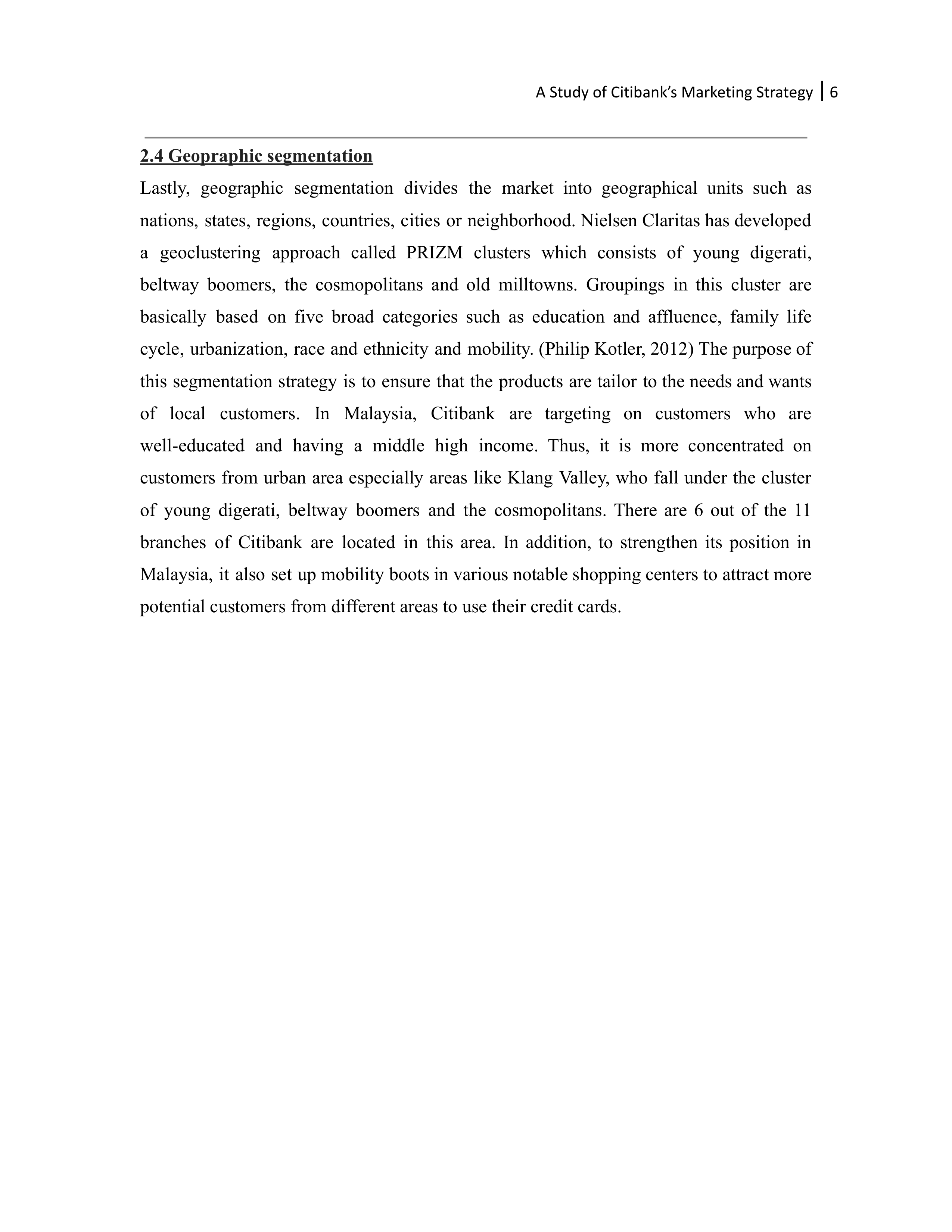 Citibank Marketing Strategy — page 6
