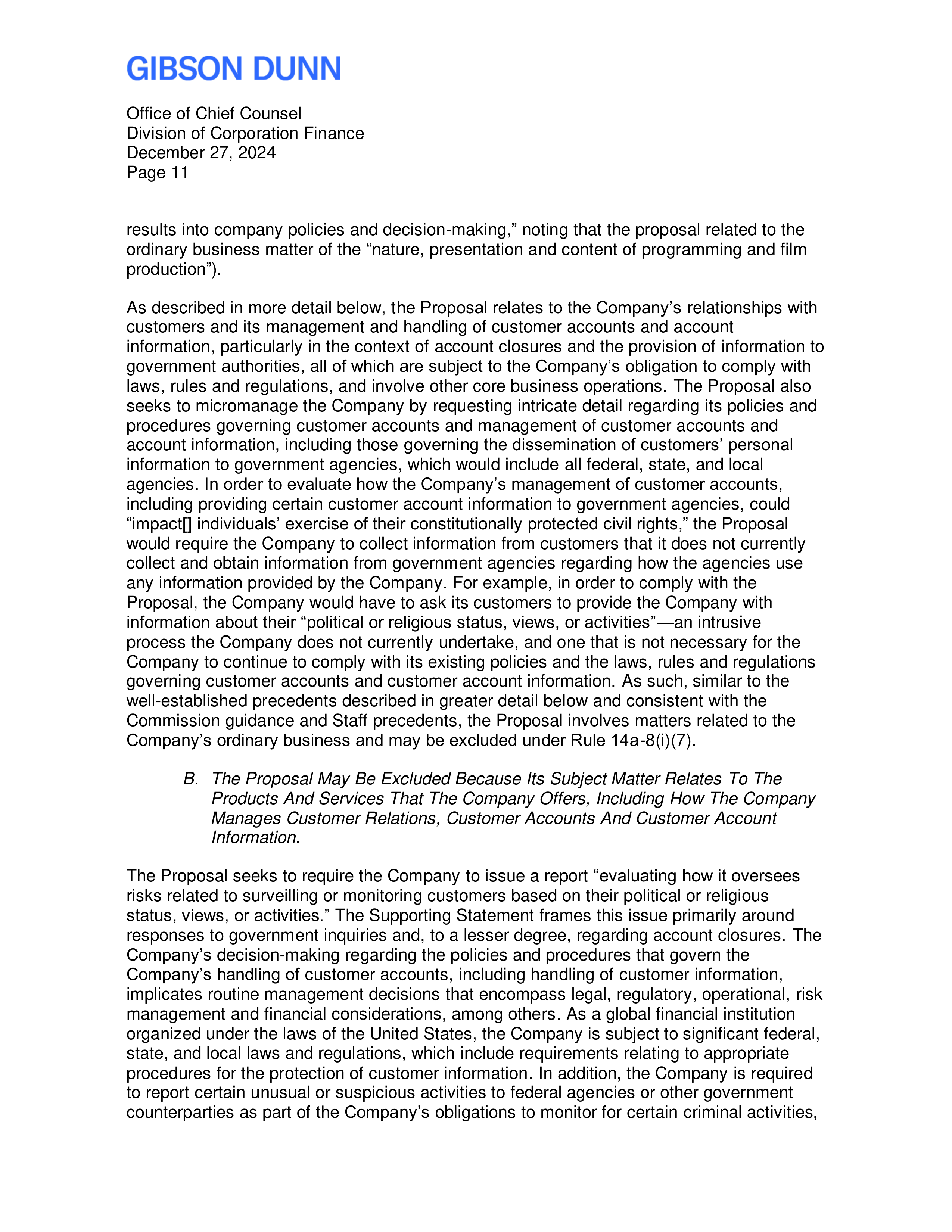 Citigroup Proposal  — page 12