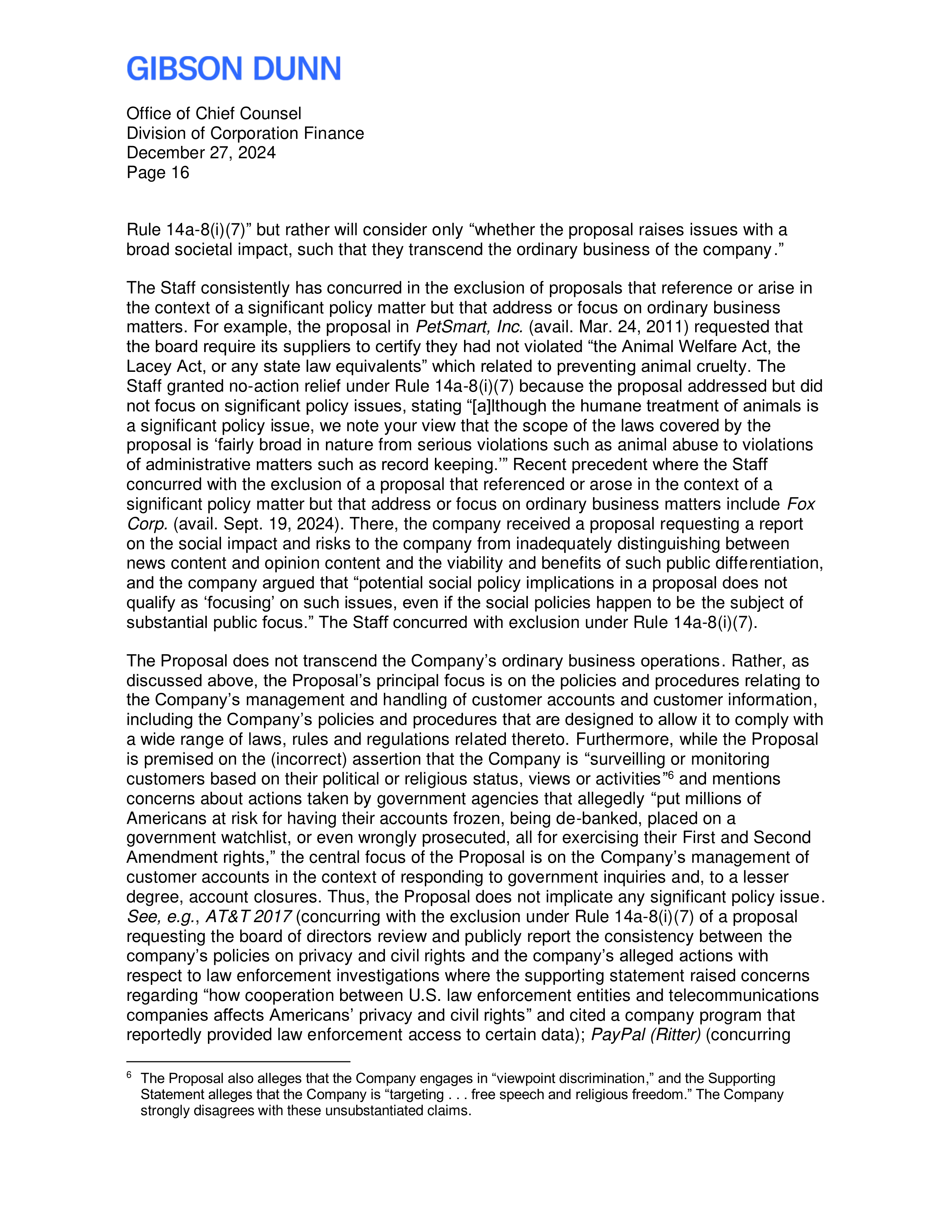 Citigroup Proposal  — page 17