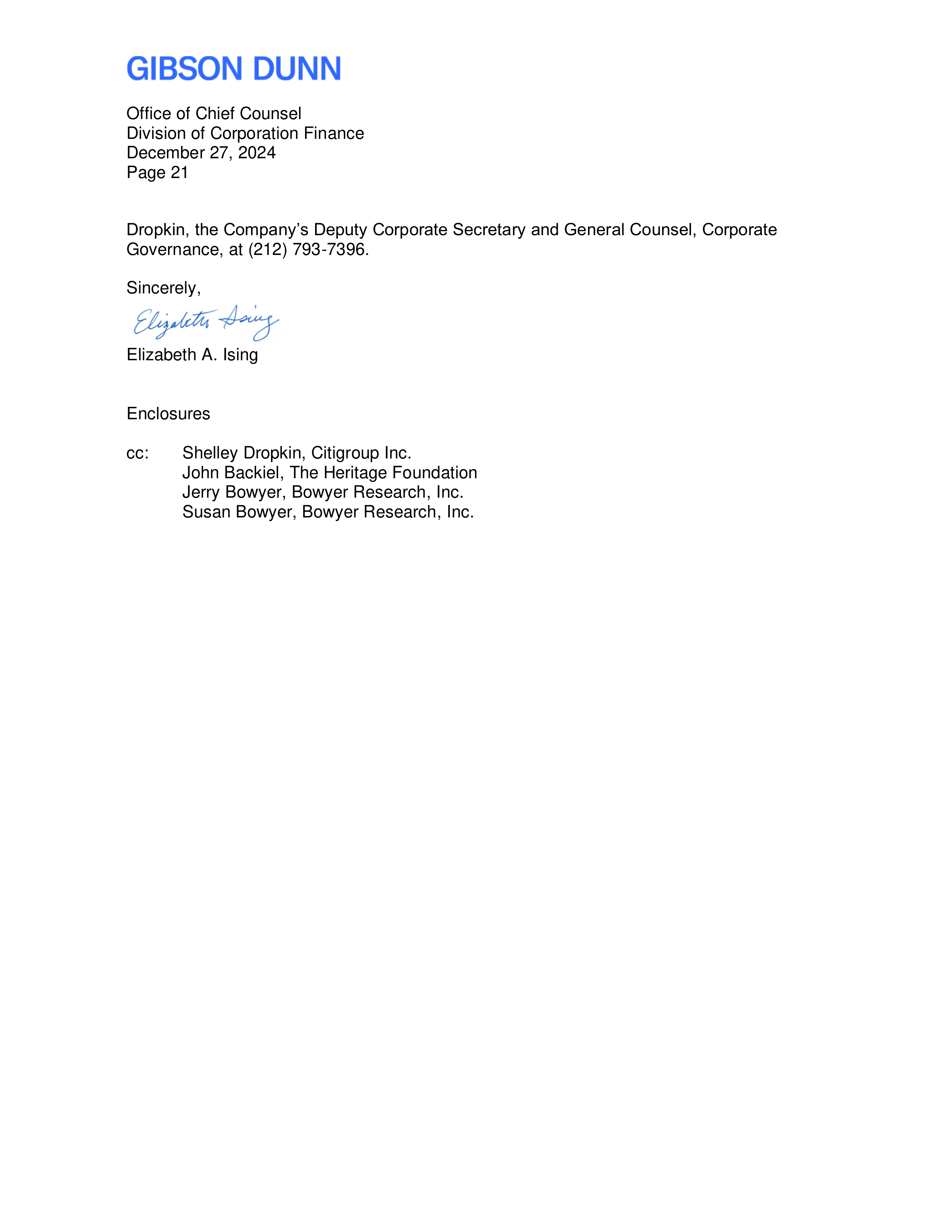 Citigroup Proposal  — page 22