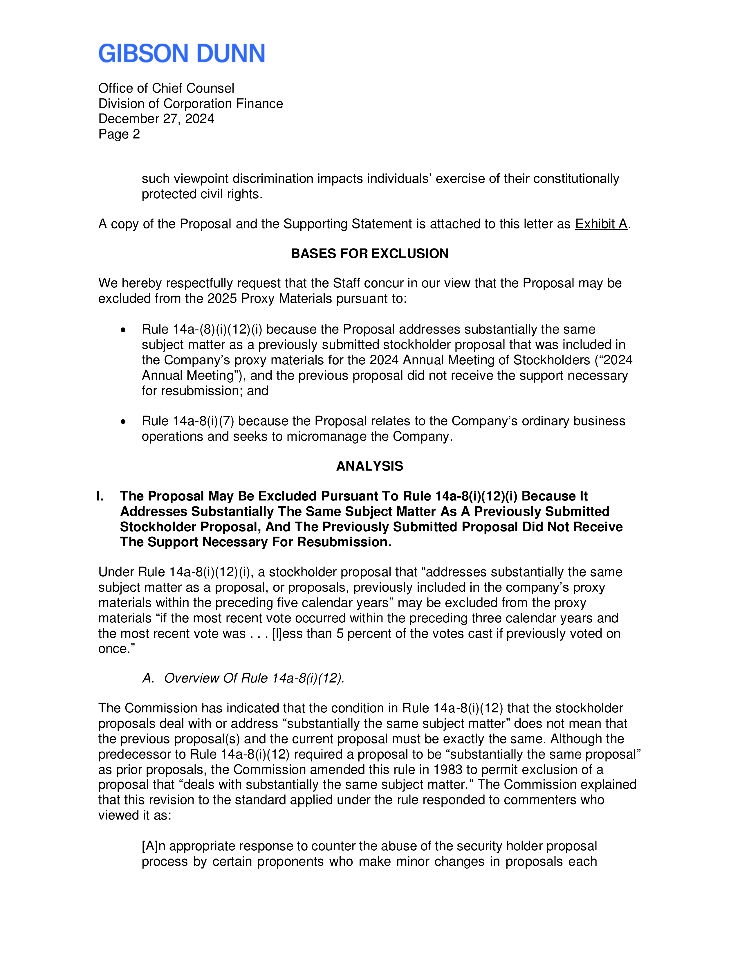 Citigroup Proposal  — page 3