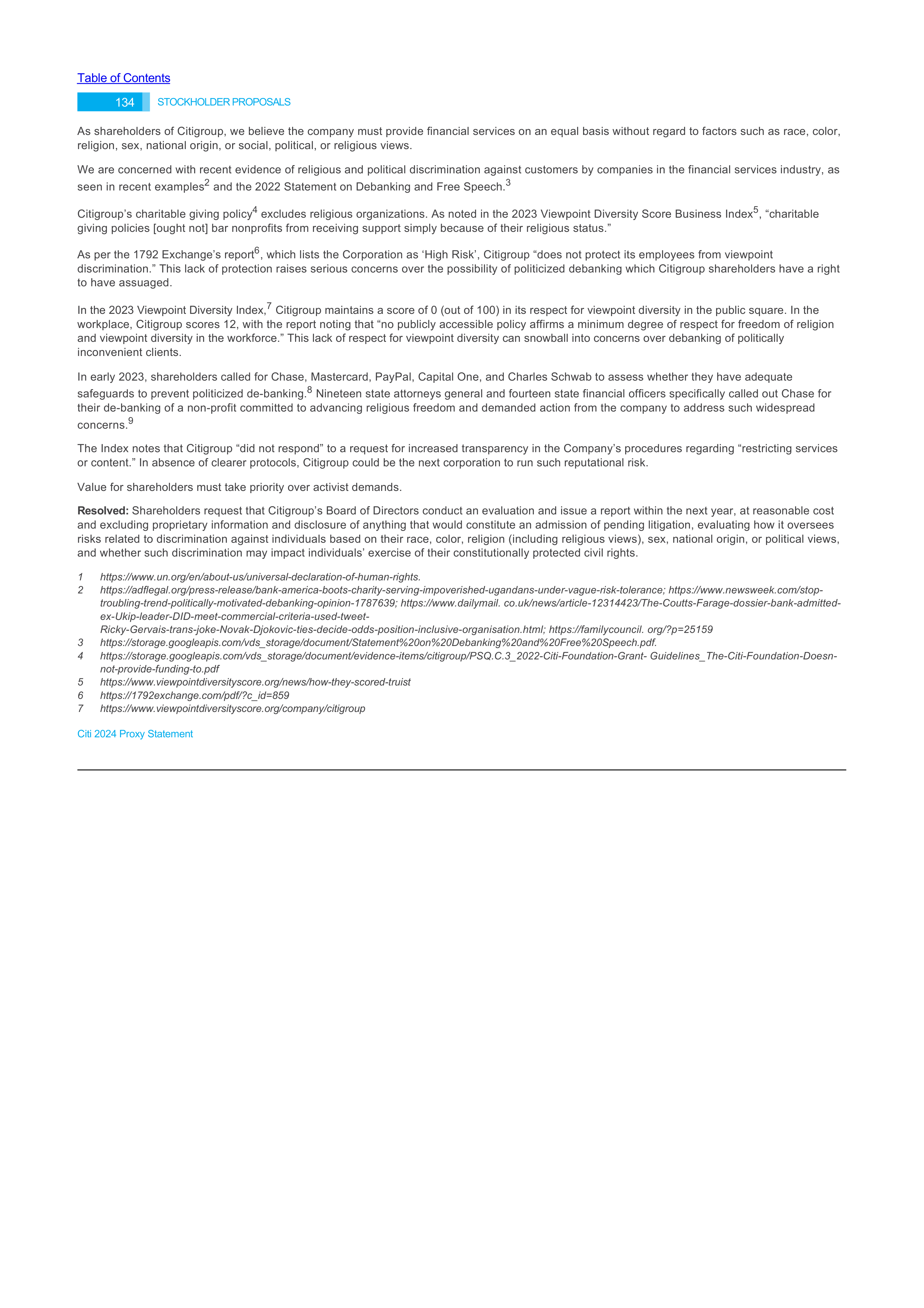 Citigroup Proposal  — page 30