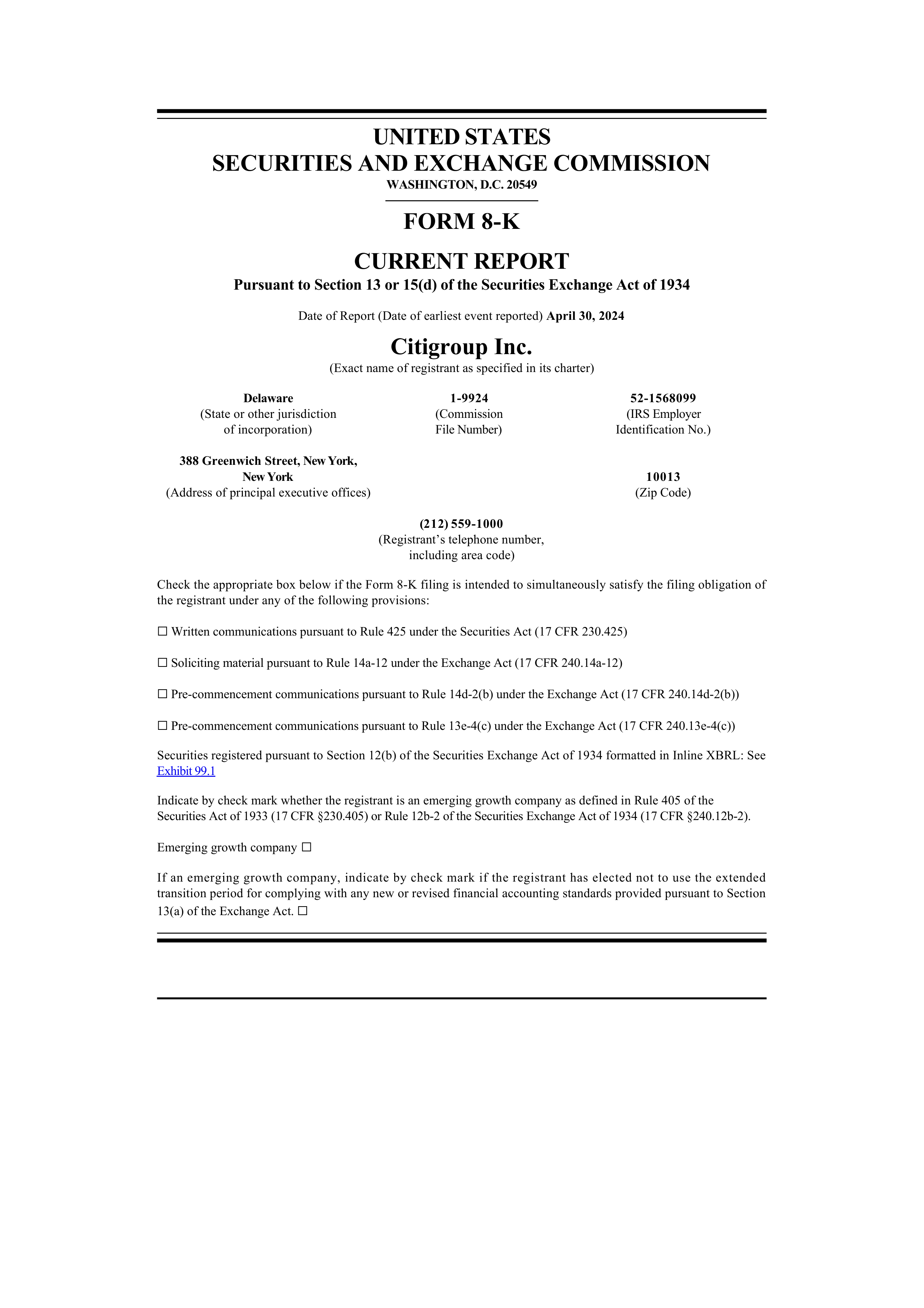 Citigroup Proposal  — page 34