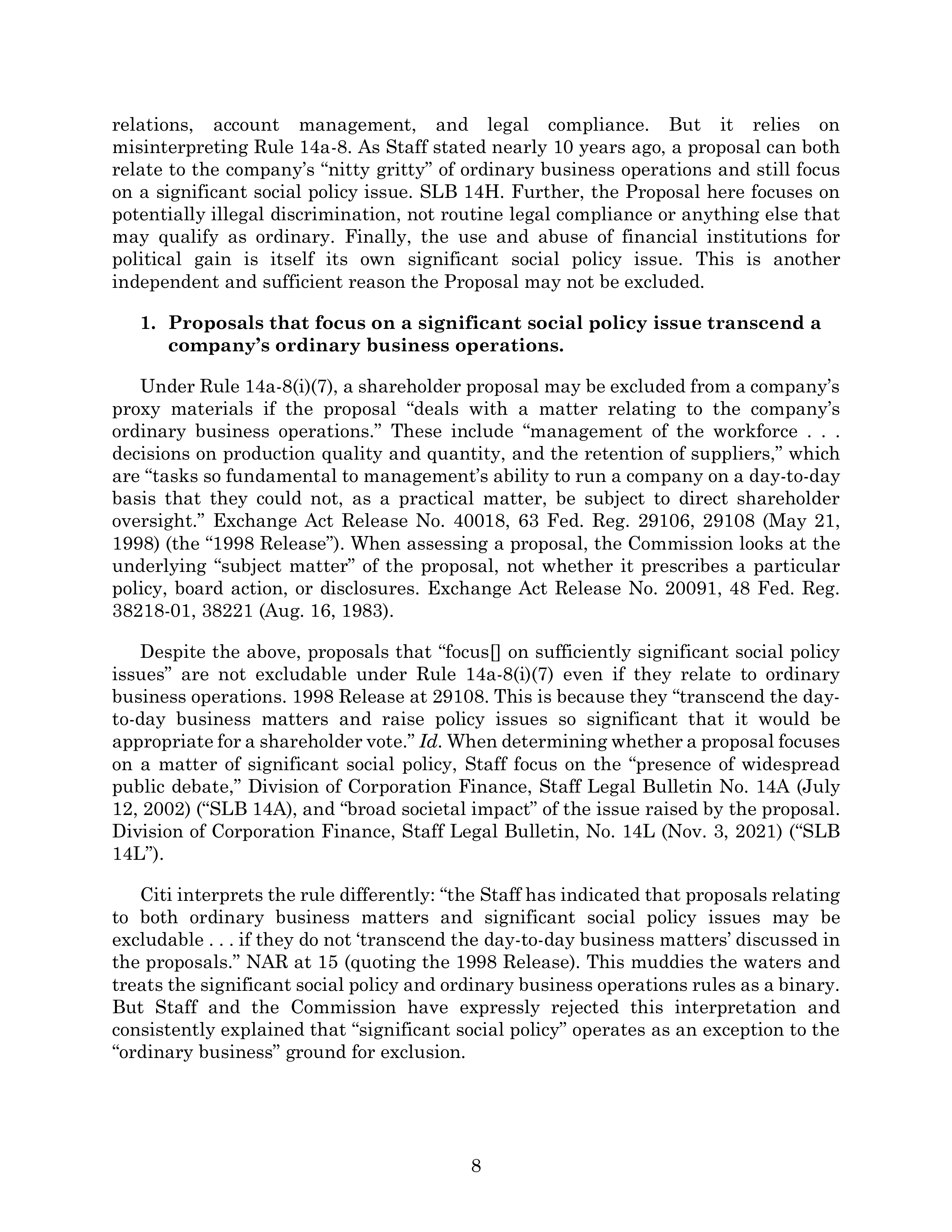 Citigroup Proposal  — page 46