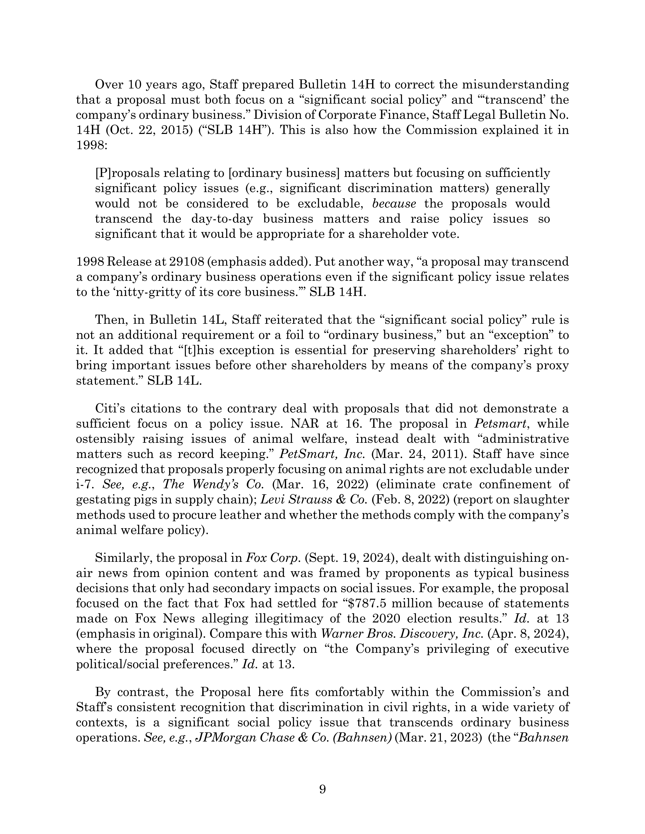 Citigroup Proposal  — page 47