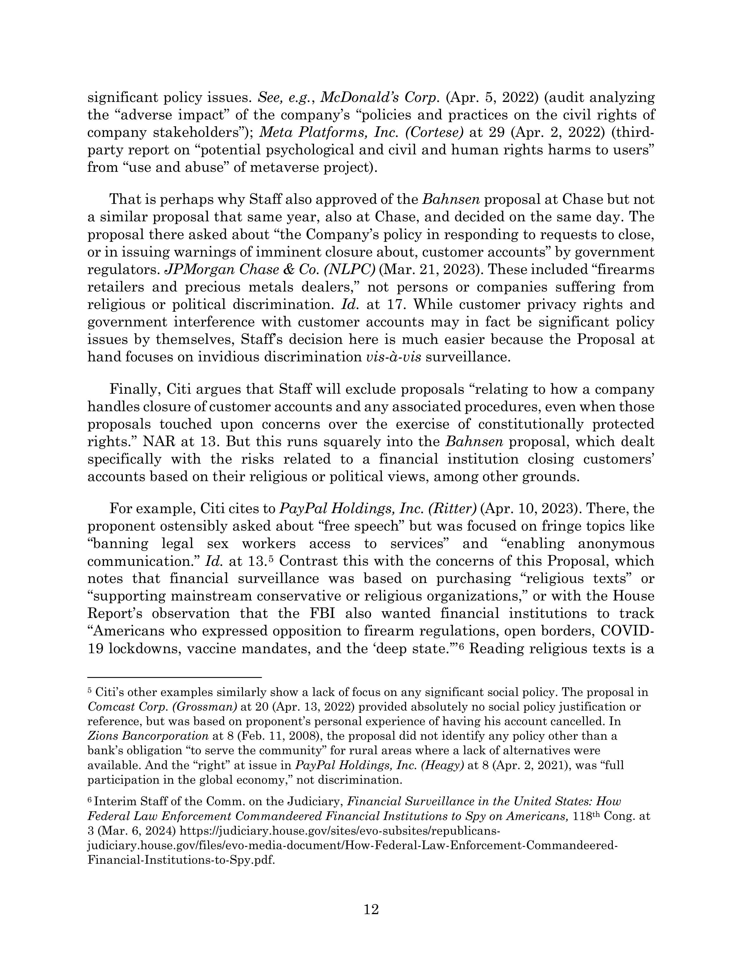 Citigroup Proposal  — page 50