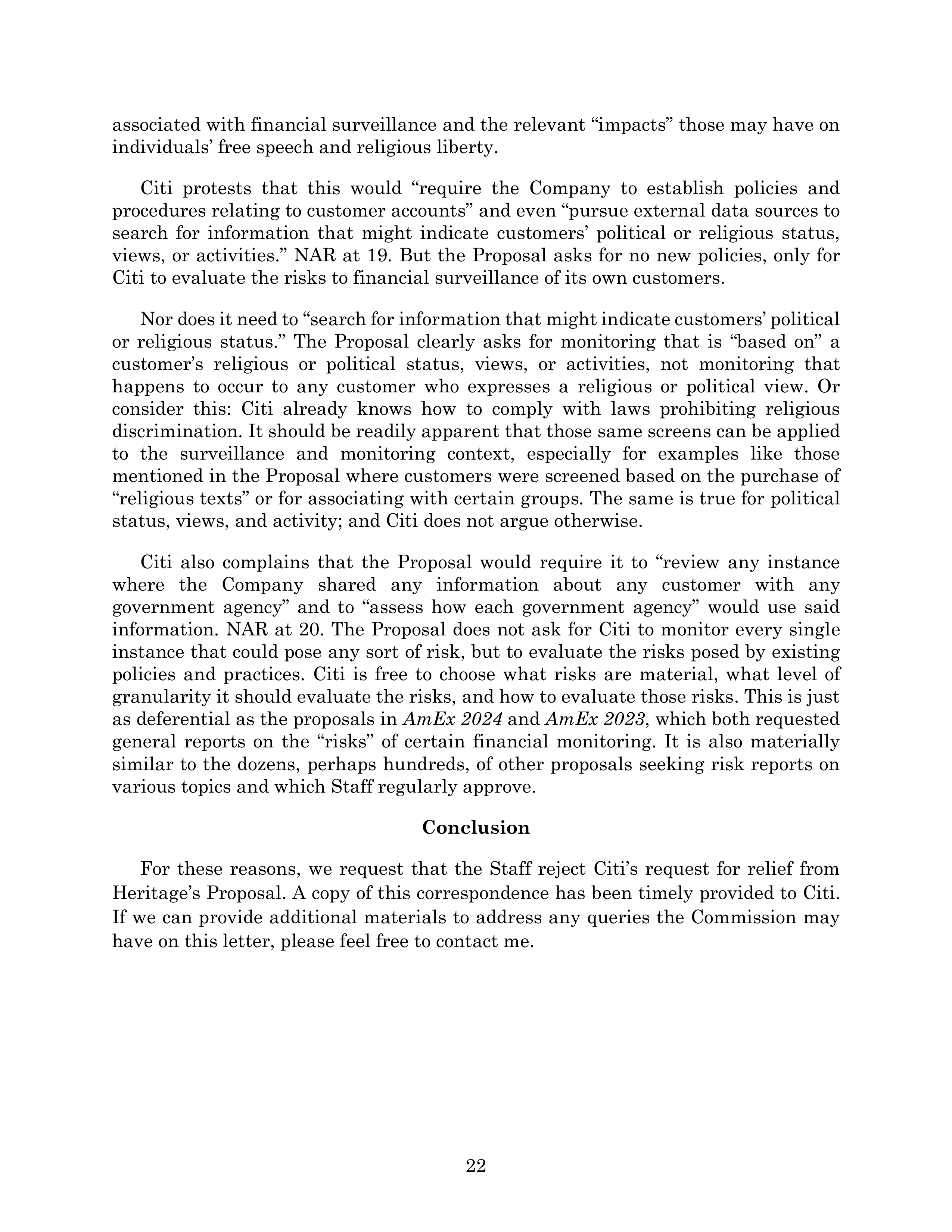 Citigroup Proposal  — page 60