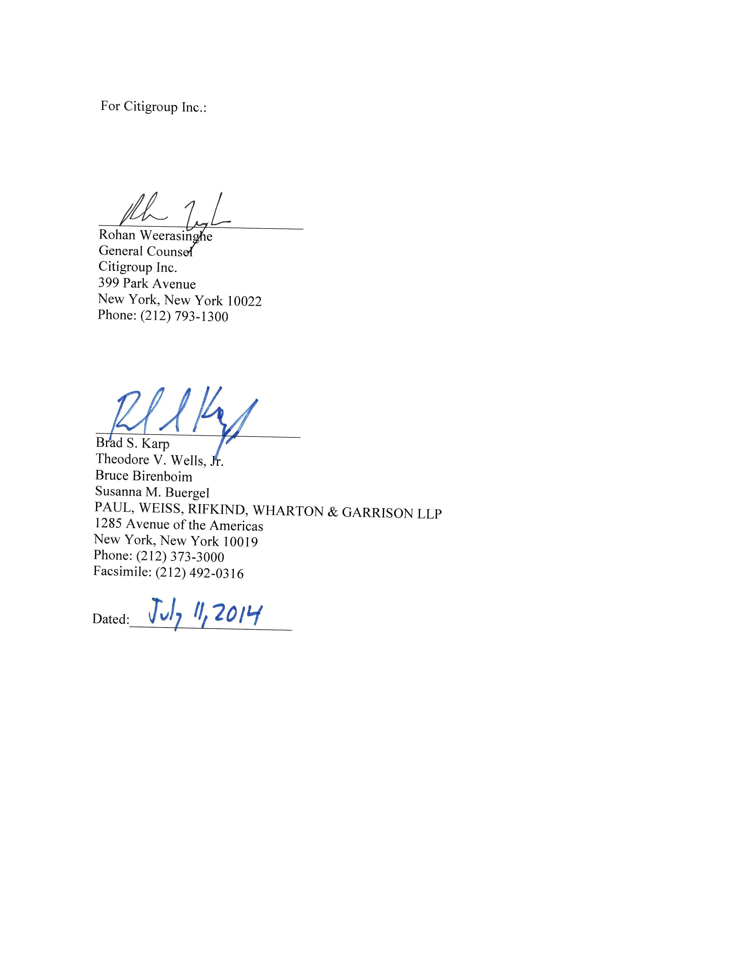 Citigroup Settlement Agreement — page 17
