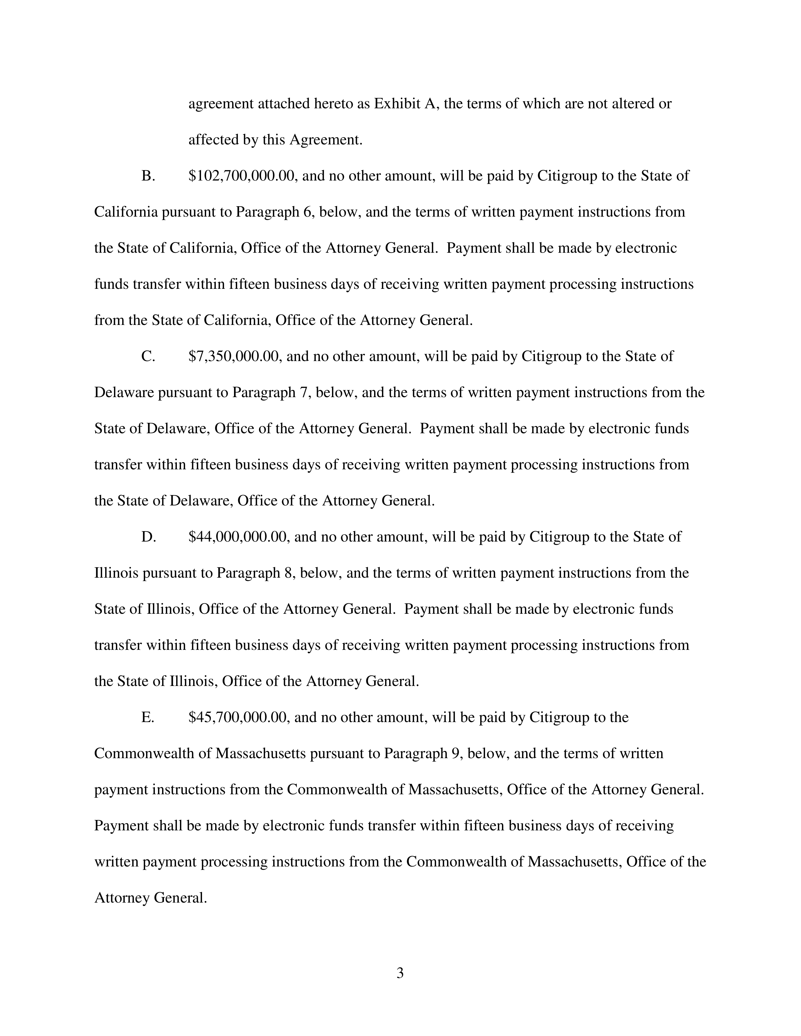 Citigroup Settlement Agreement — page 3