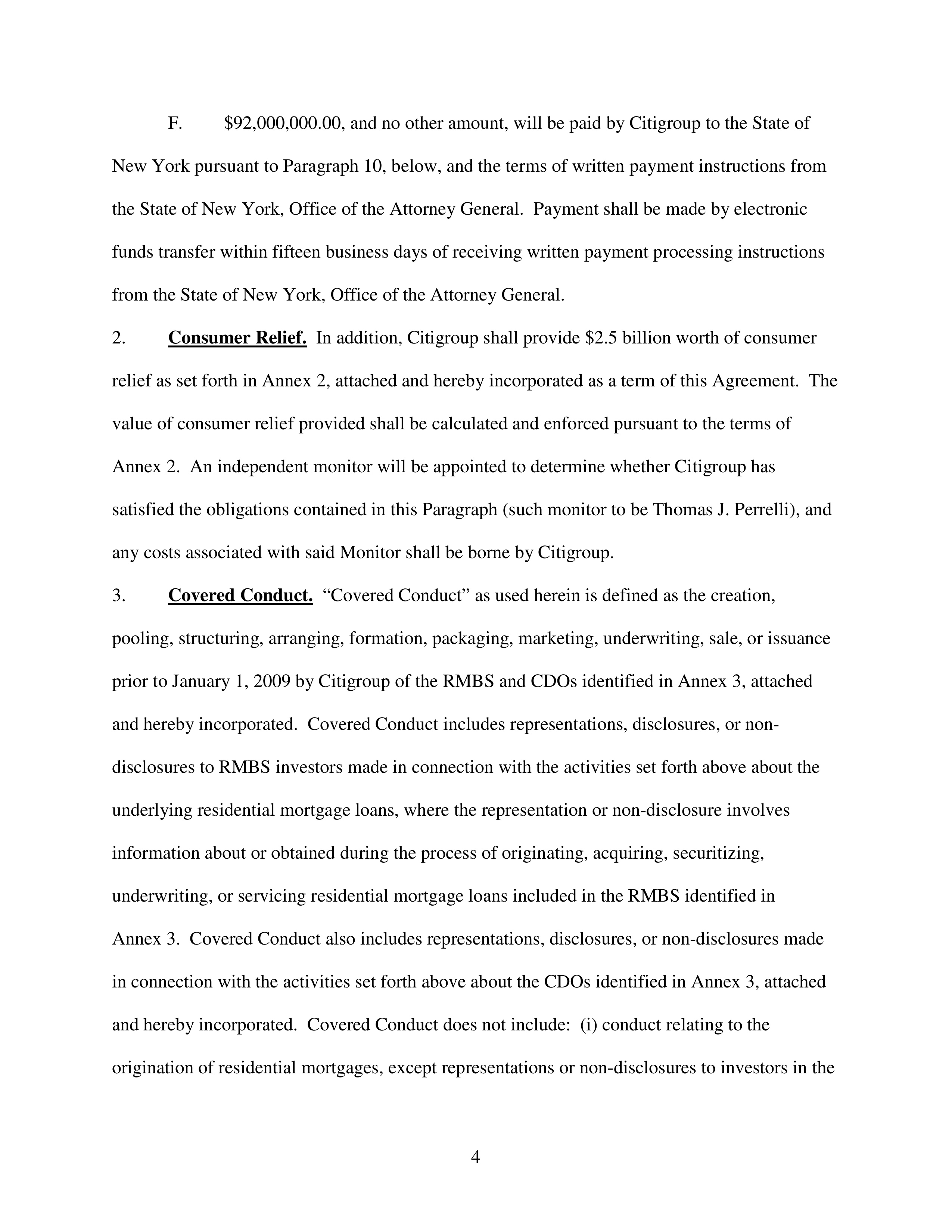 Citigroup Settlement Agreement — page 4