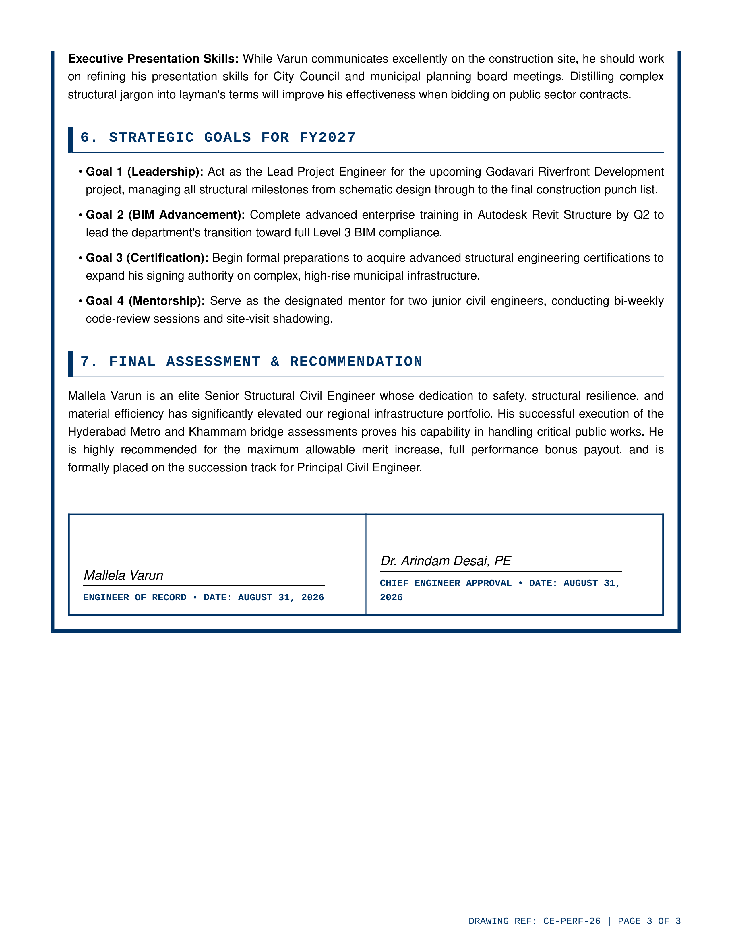 Civil Engineer Performance Review — page 3