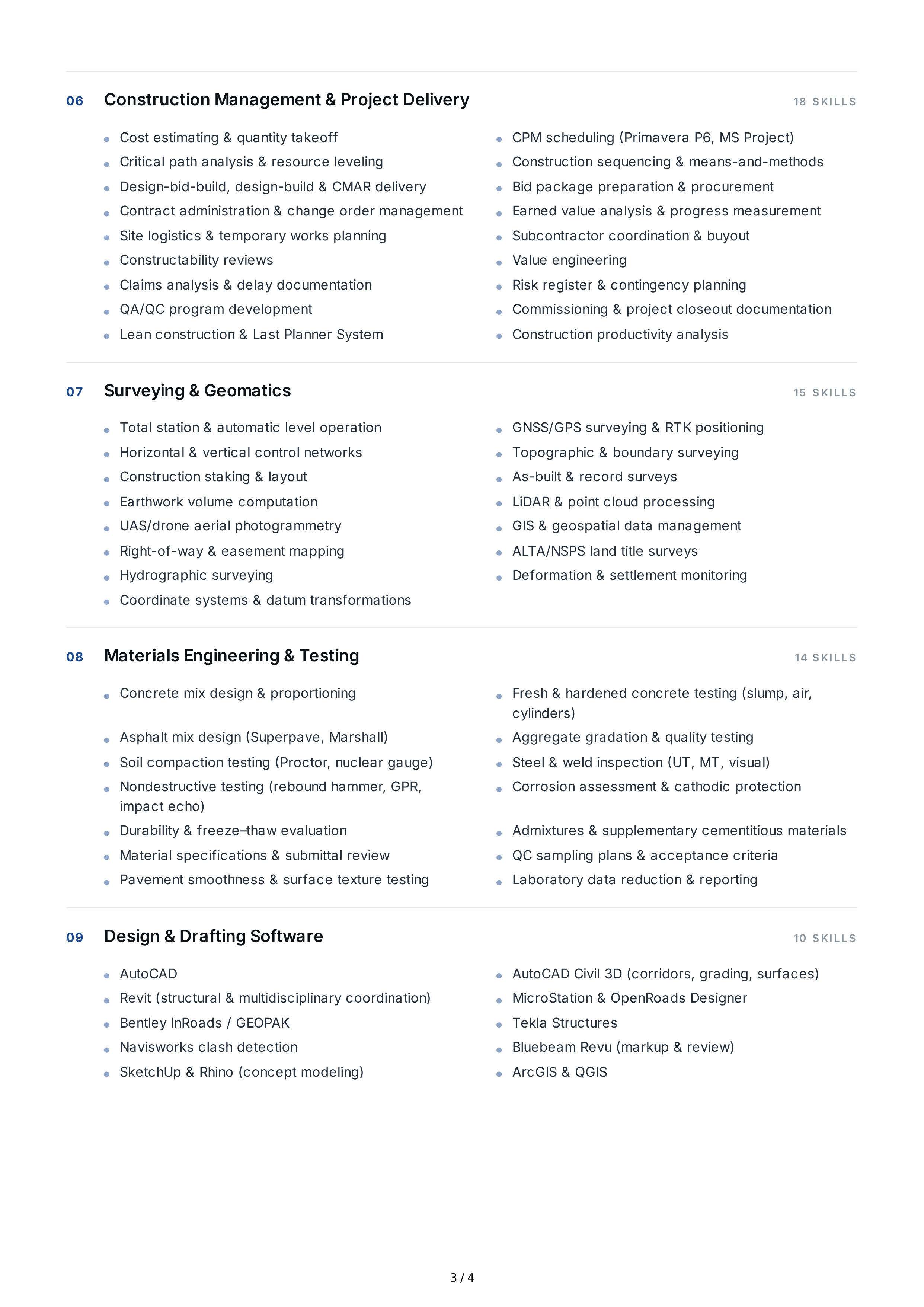 Civil Engineering Technical Skills — page 3