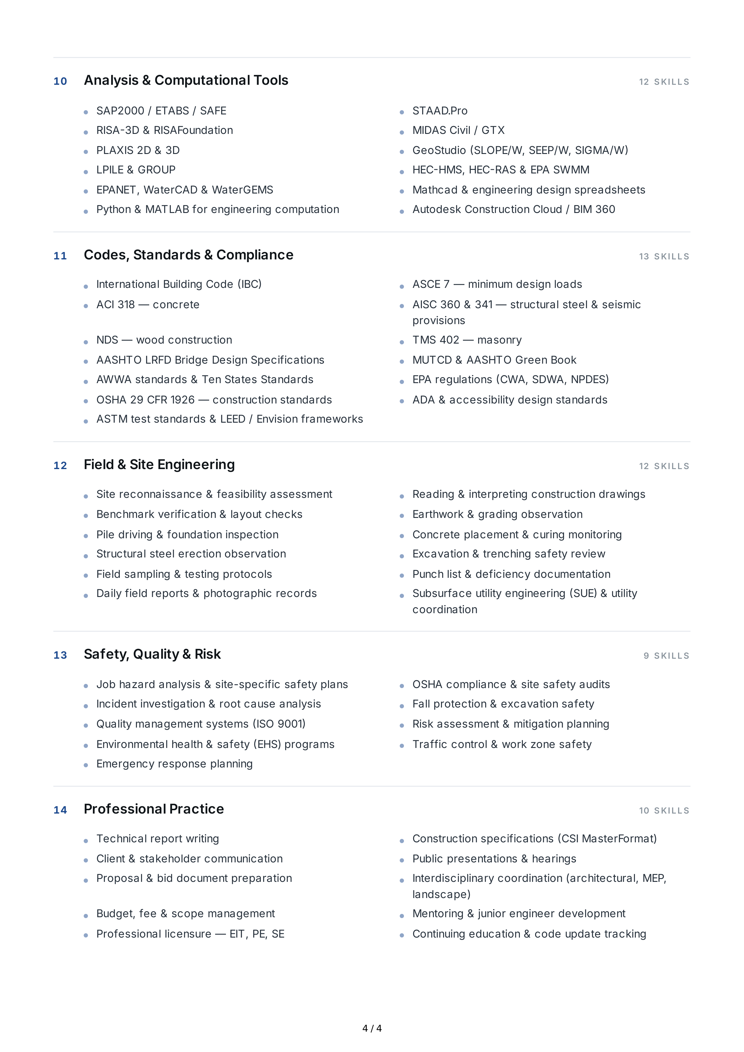 Civil Engineering Technical Skills — page 4