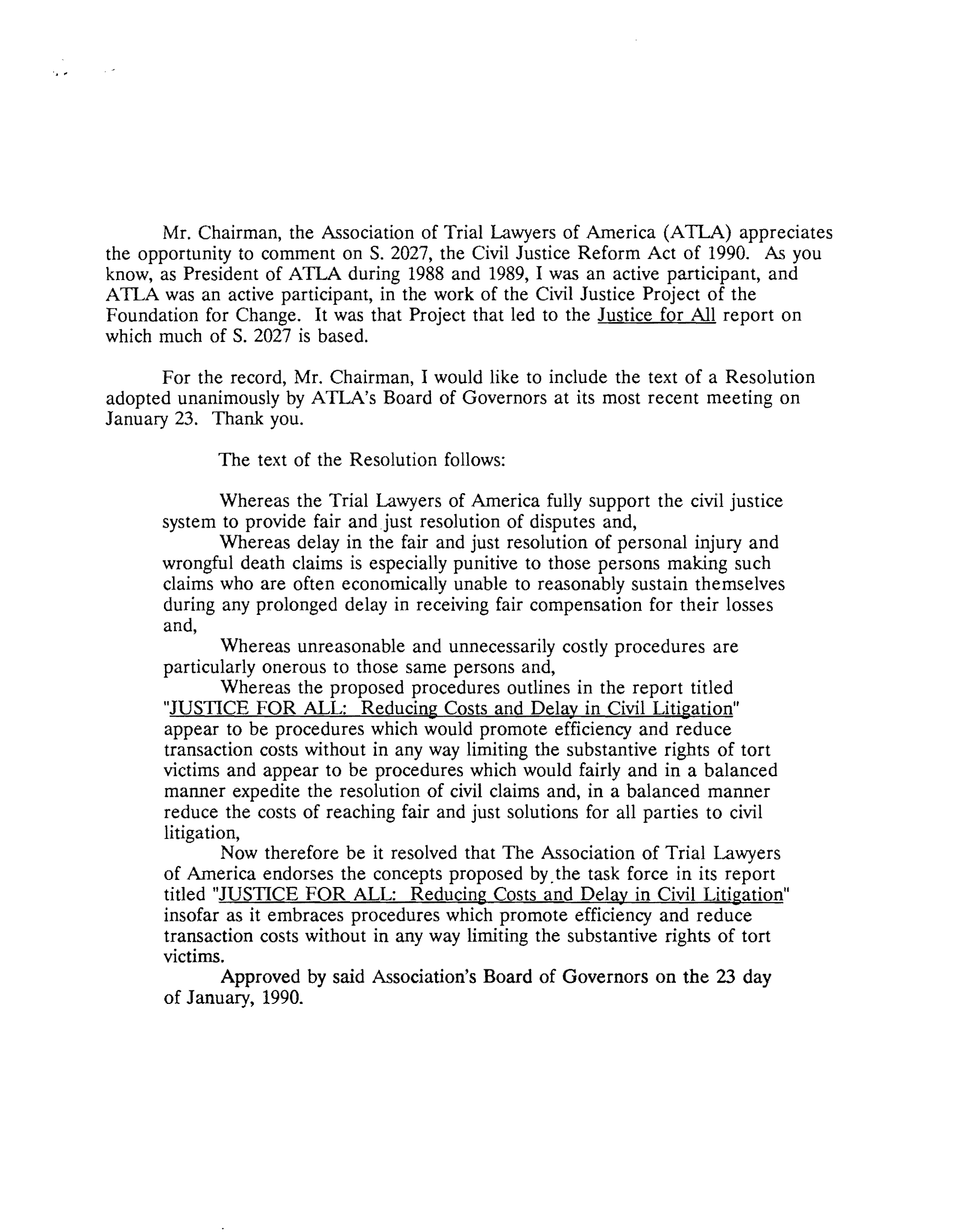 Civil Justice Reform Act Hearing Opening Statement — page 19