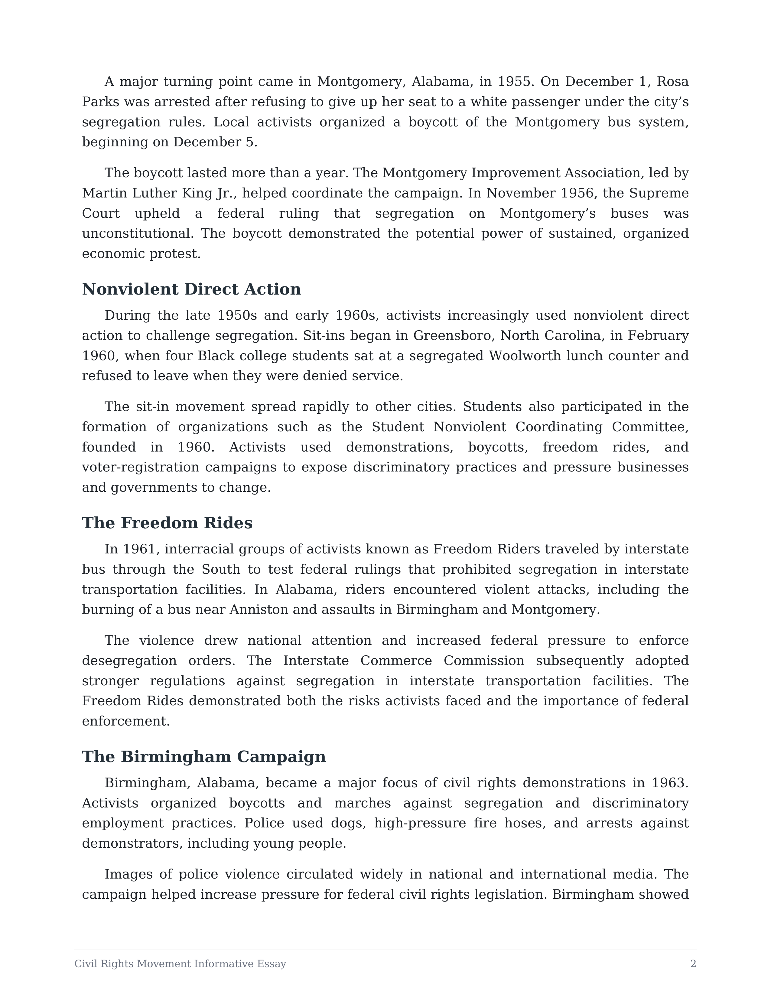 Civil Rights Movement Informative Essay — page 2