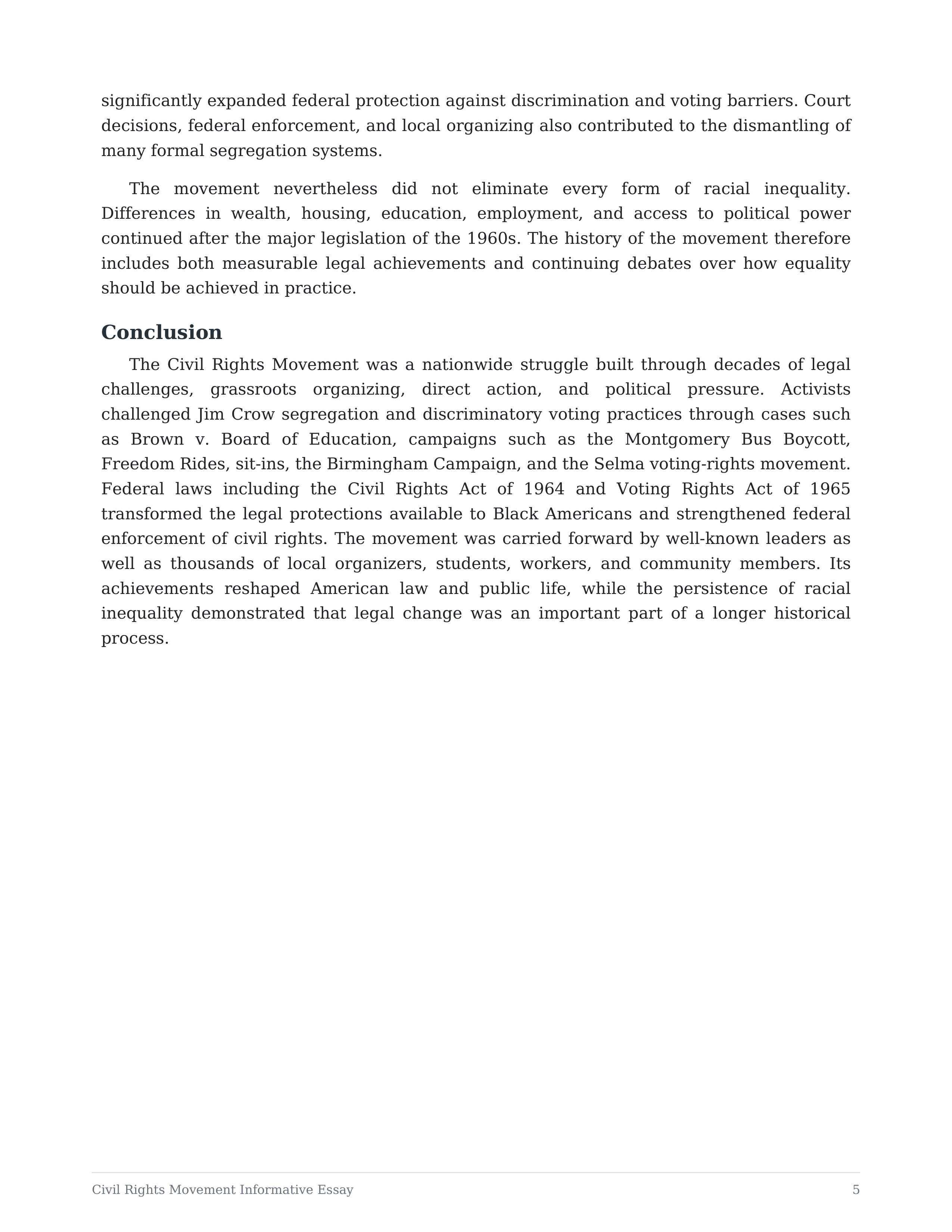 Civil Rights Movement Informative Essay — page 5