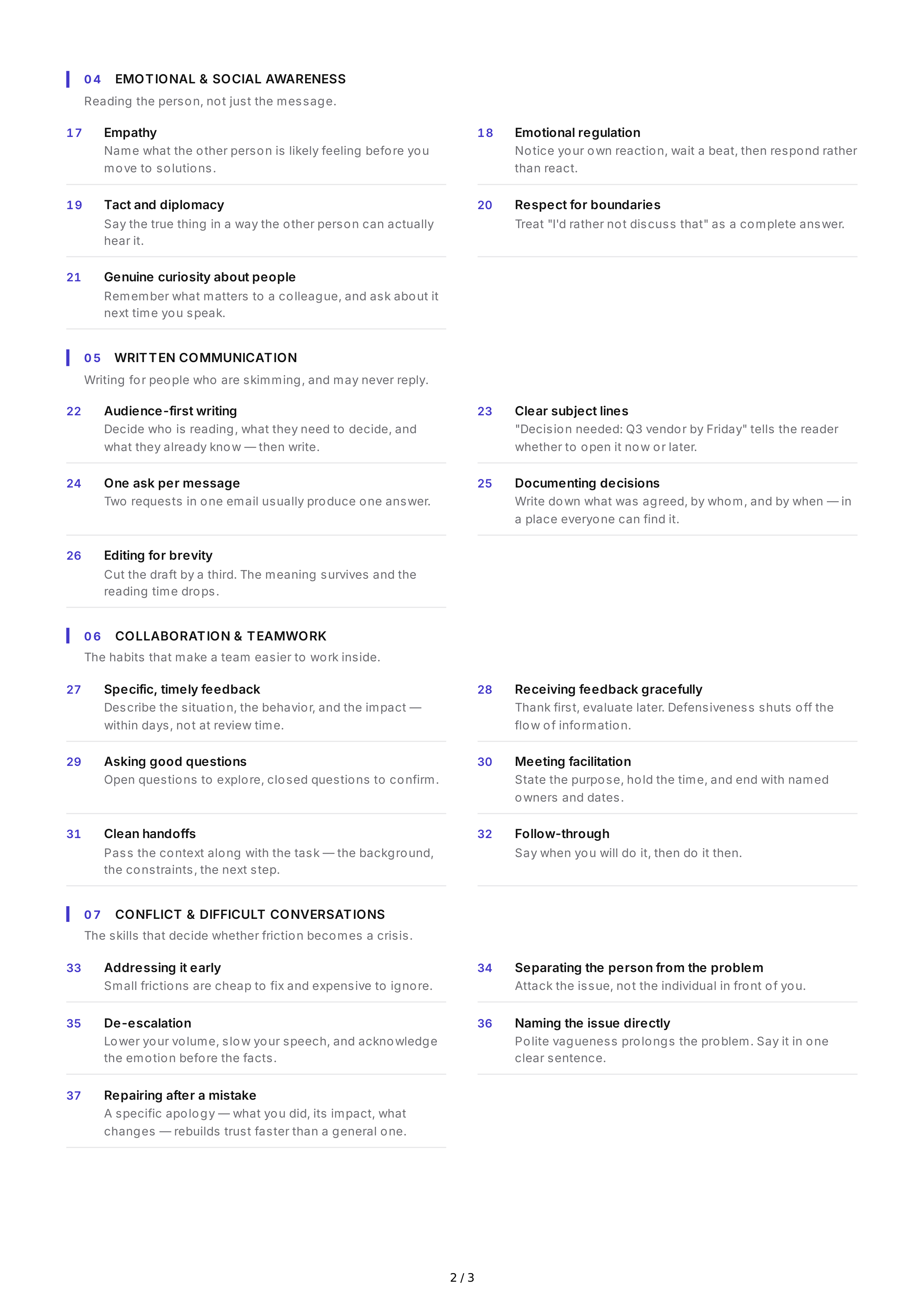 Clear Communication Interpersonal Skills — page 2