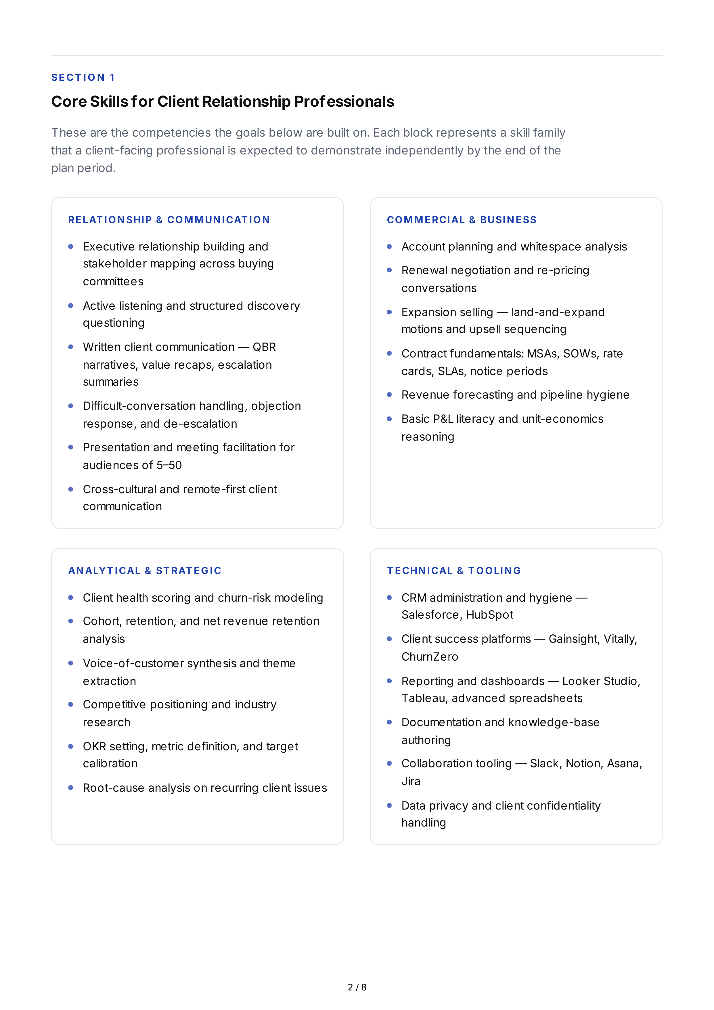 Client Relationship Professional Goals — page 2