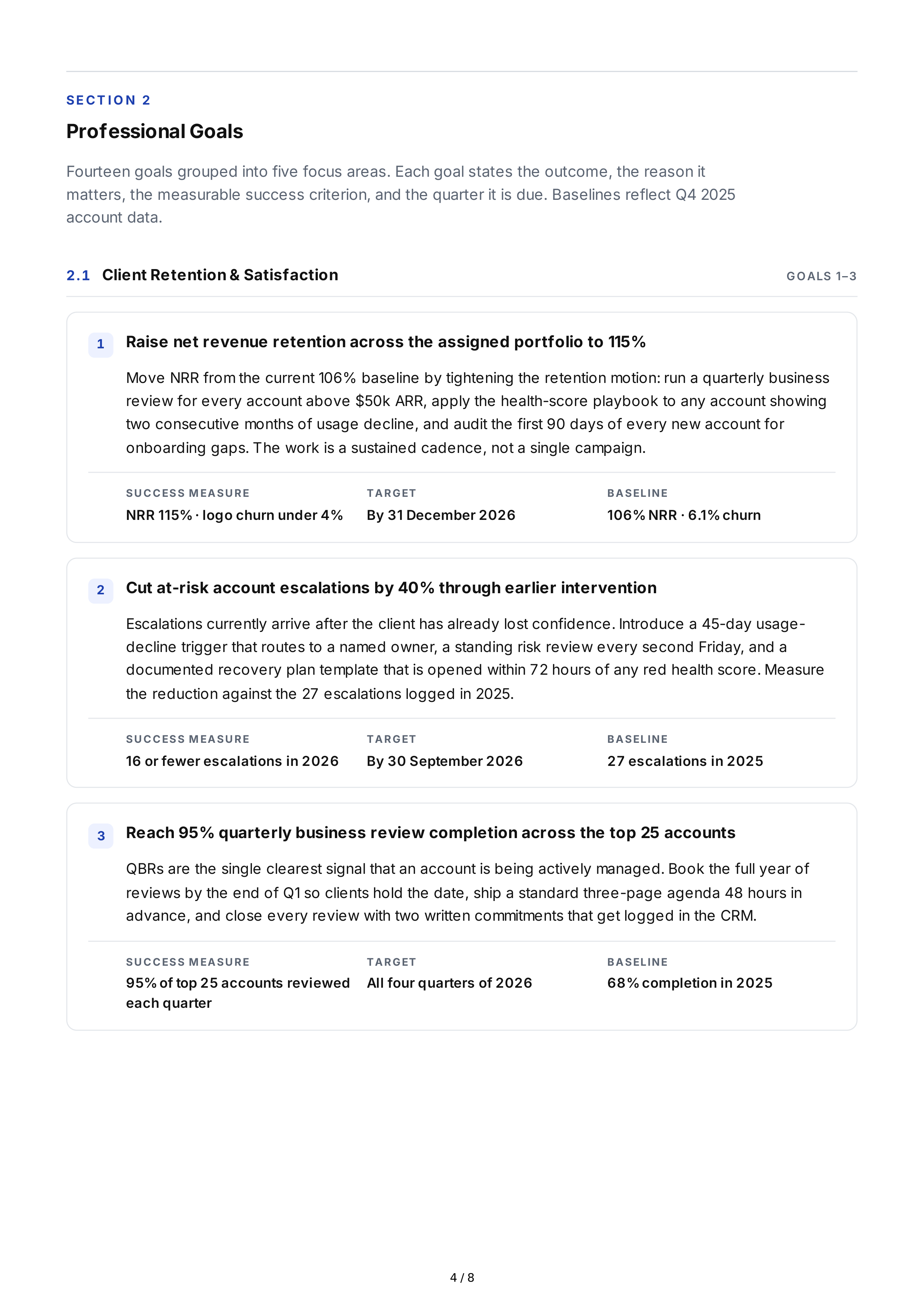 Client Relationship Professional Goals — page 4