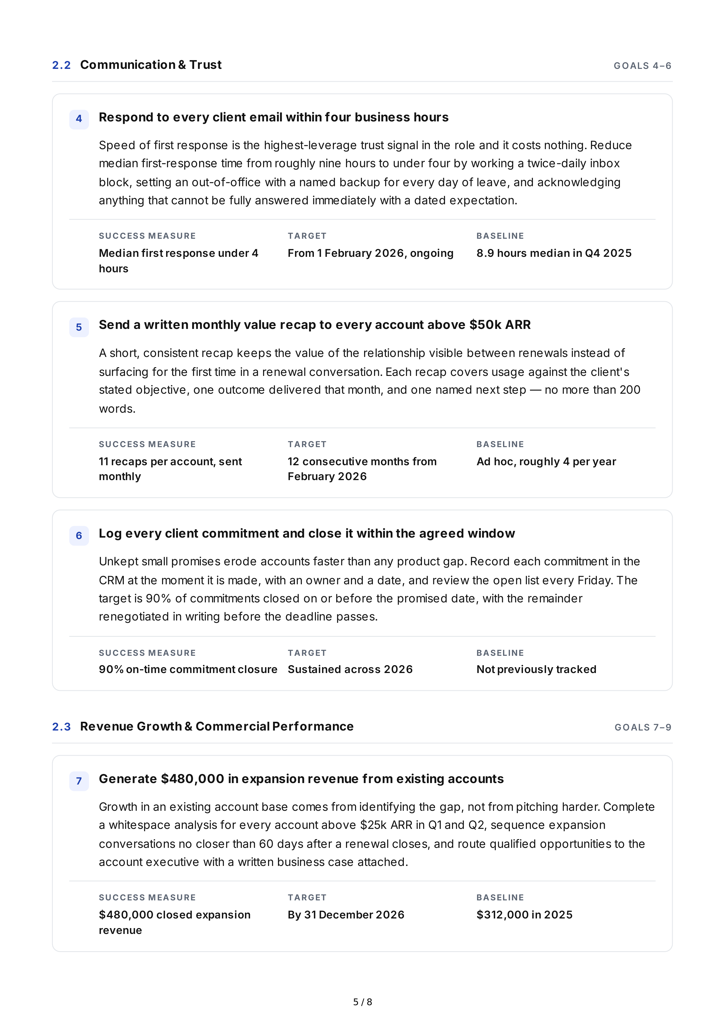 Client Relationship Professional Goals — page 5