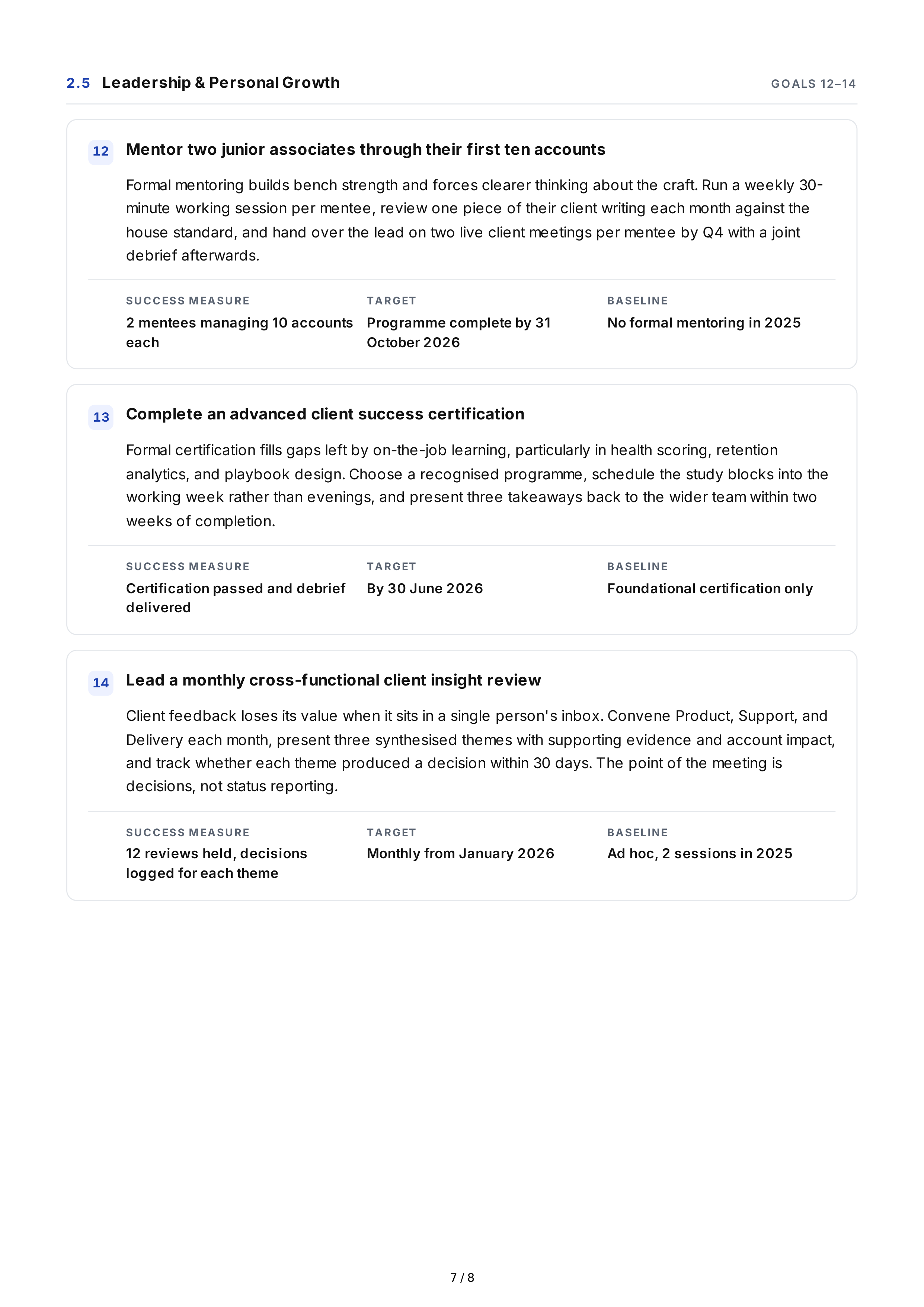 Client Relationship Professional Goals — page 7