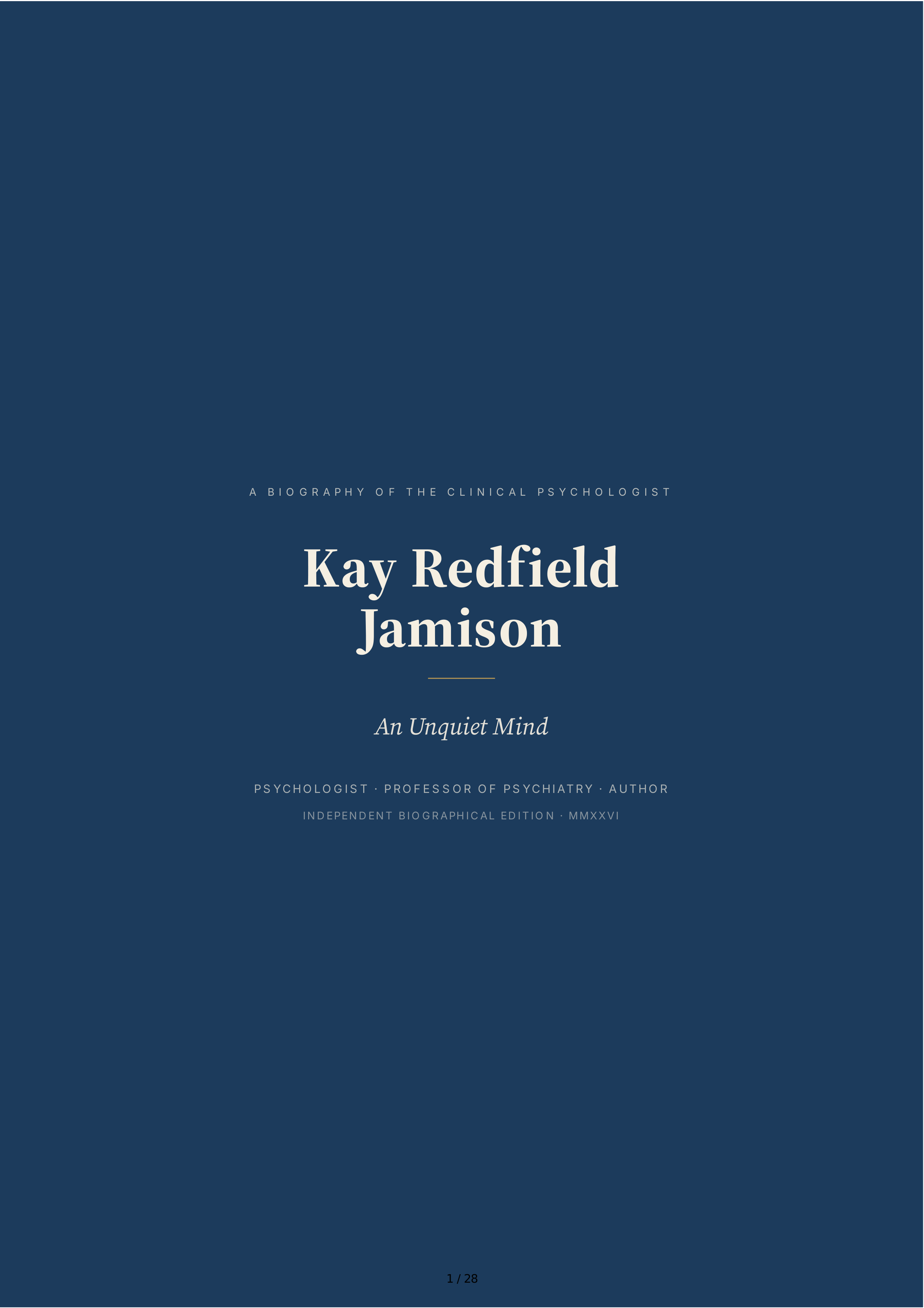 Clinical Psychologists Key Redfield Jamison An Unquiet Mind Biography — page 1