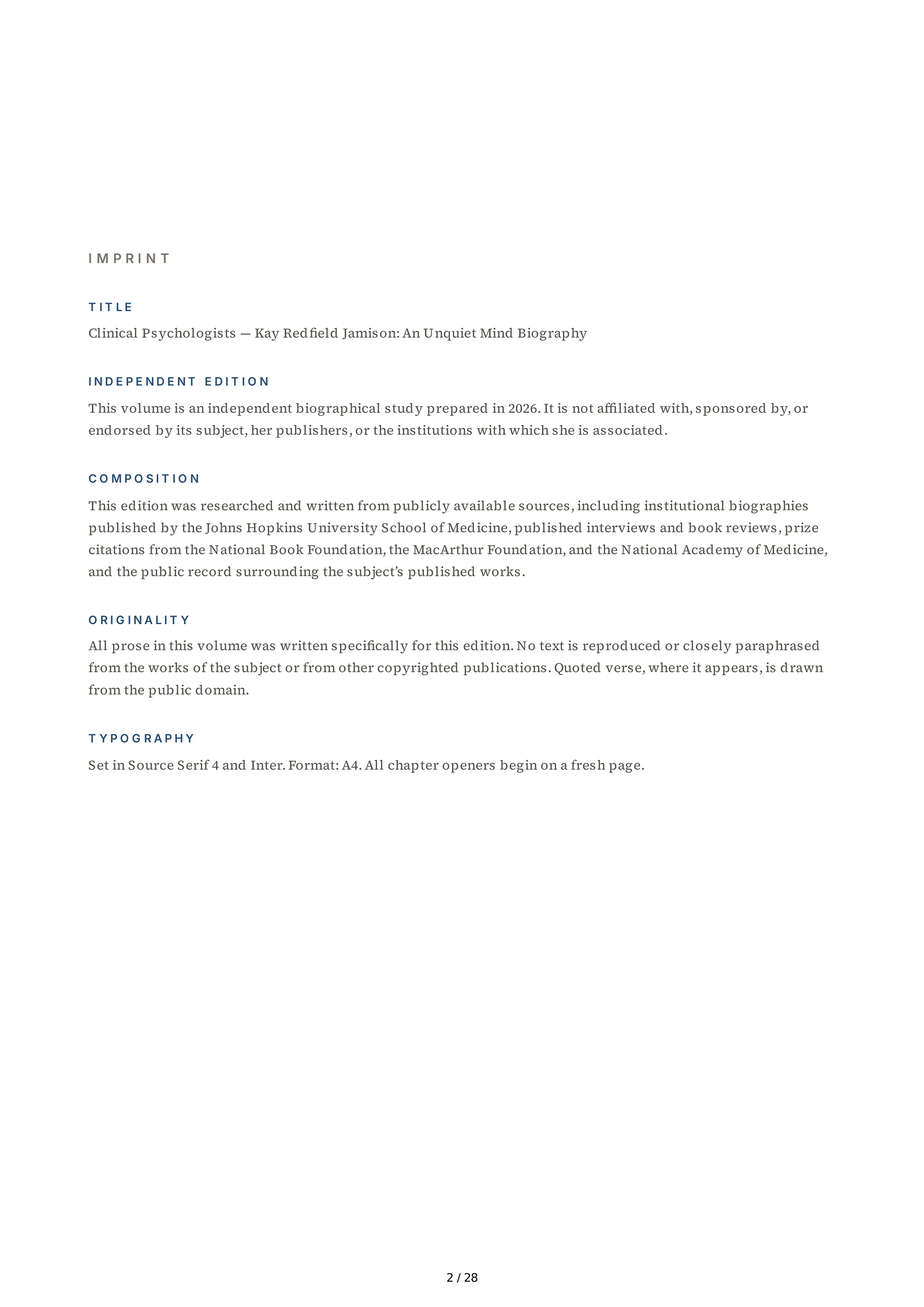 Clinical Psychologists Key Redfield Jamison An Unquiet Mind Biography — page 2