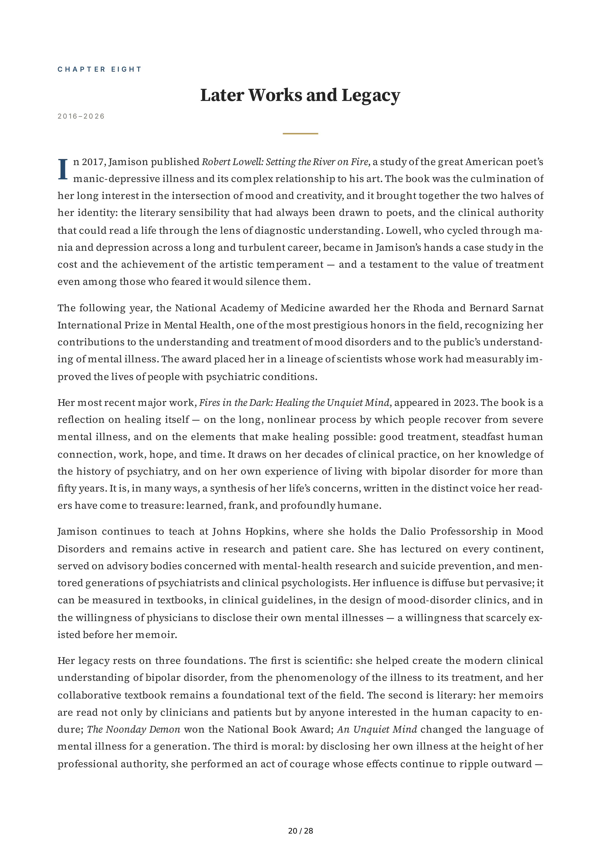 Clinical Psychologists Key Redfield Jamison An Unquiet Mind Biography — page 20