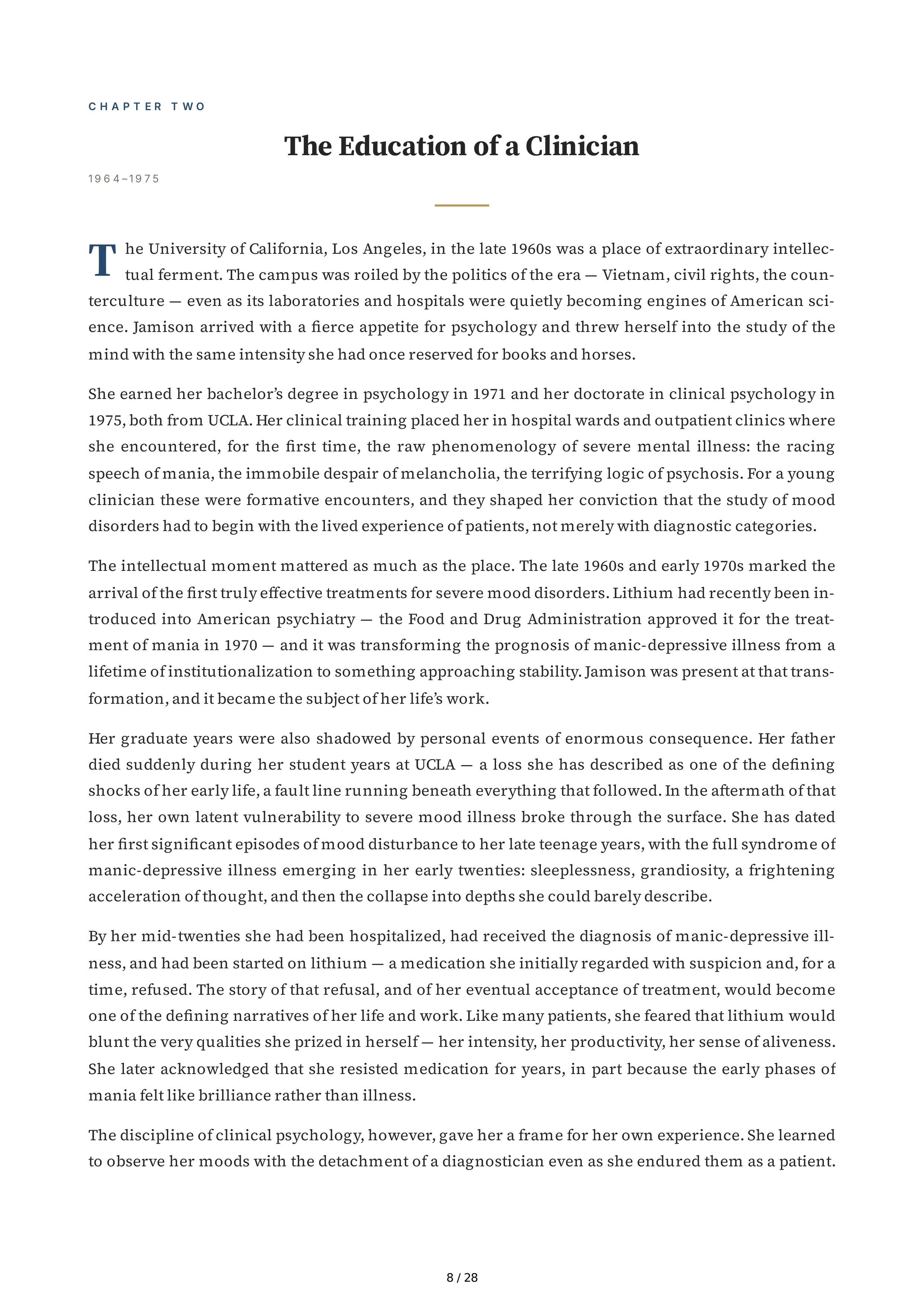 Clinical Psychologists Key Redfield Jamison An Unquiet Mind Biography — page 8