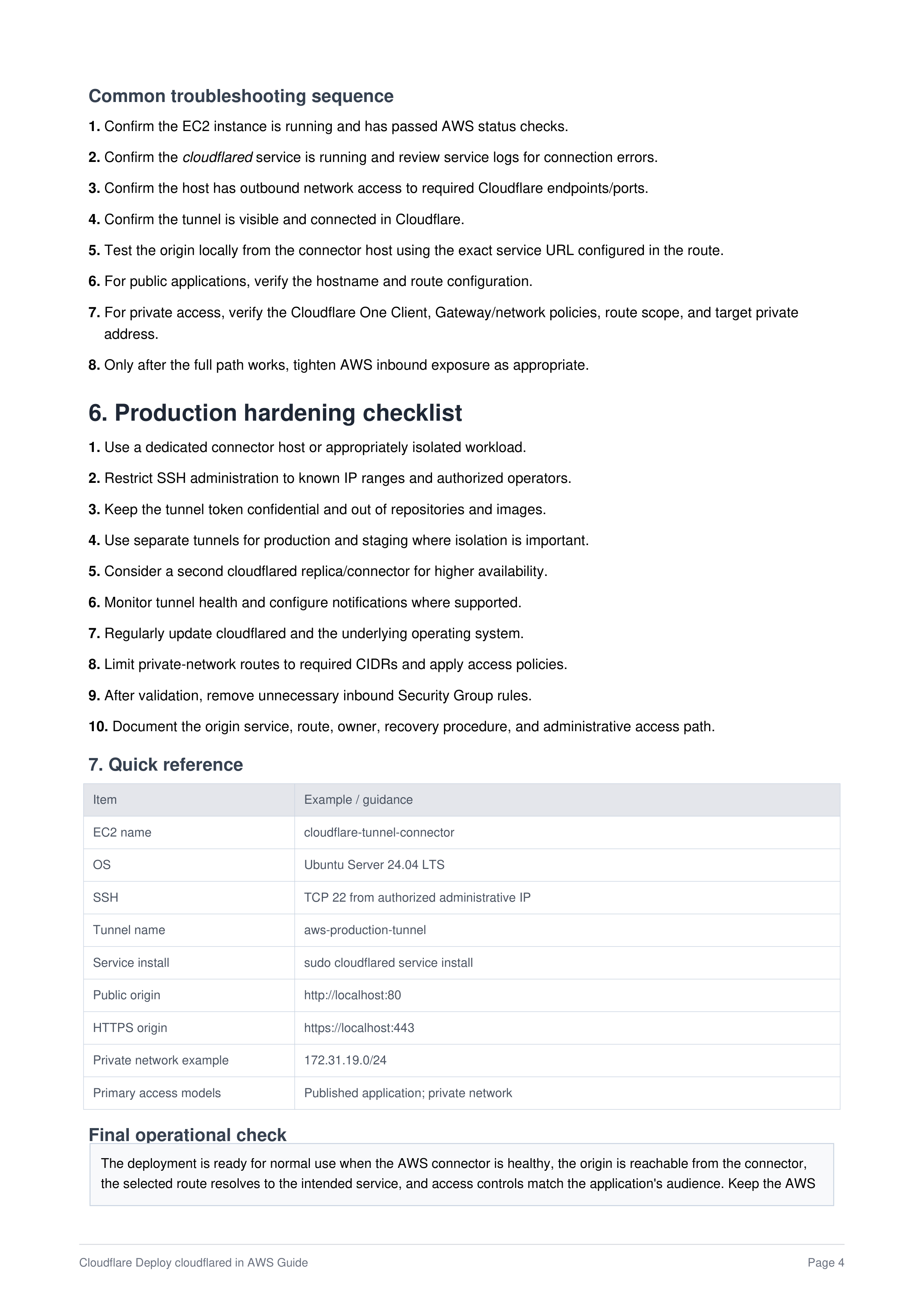 Cloudflare Deploy cloudflared in AWS Guide — page 4