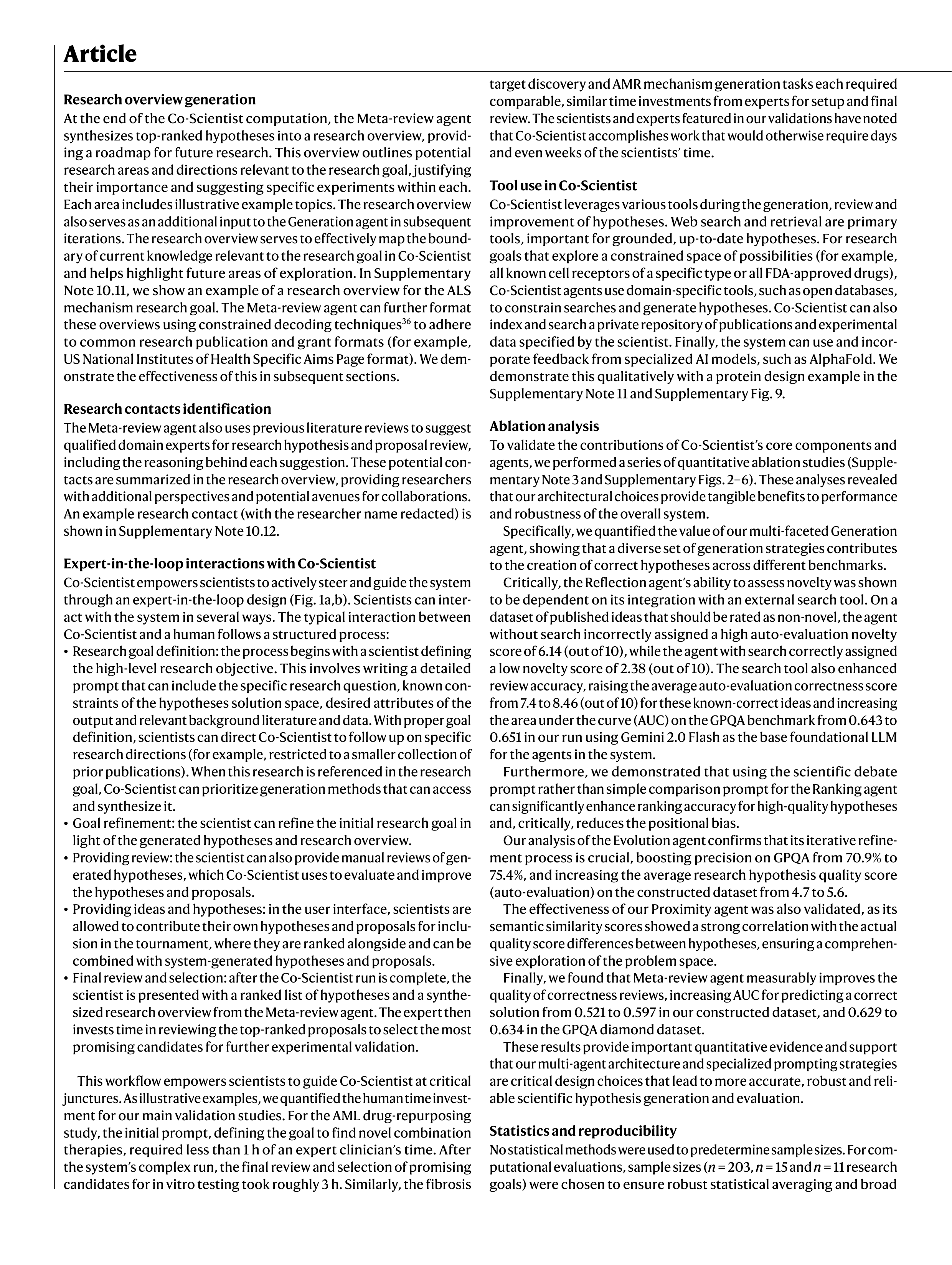 Co-Scientist Research Paper by Google DeepMind — page 14
