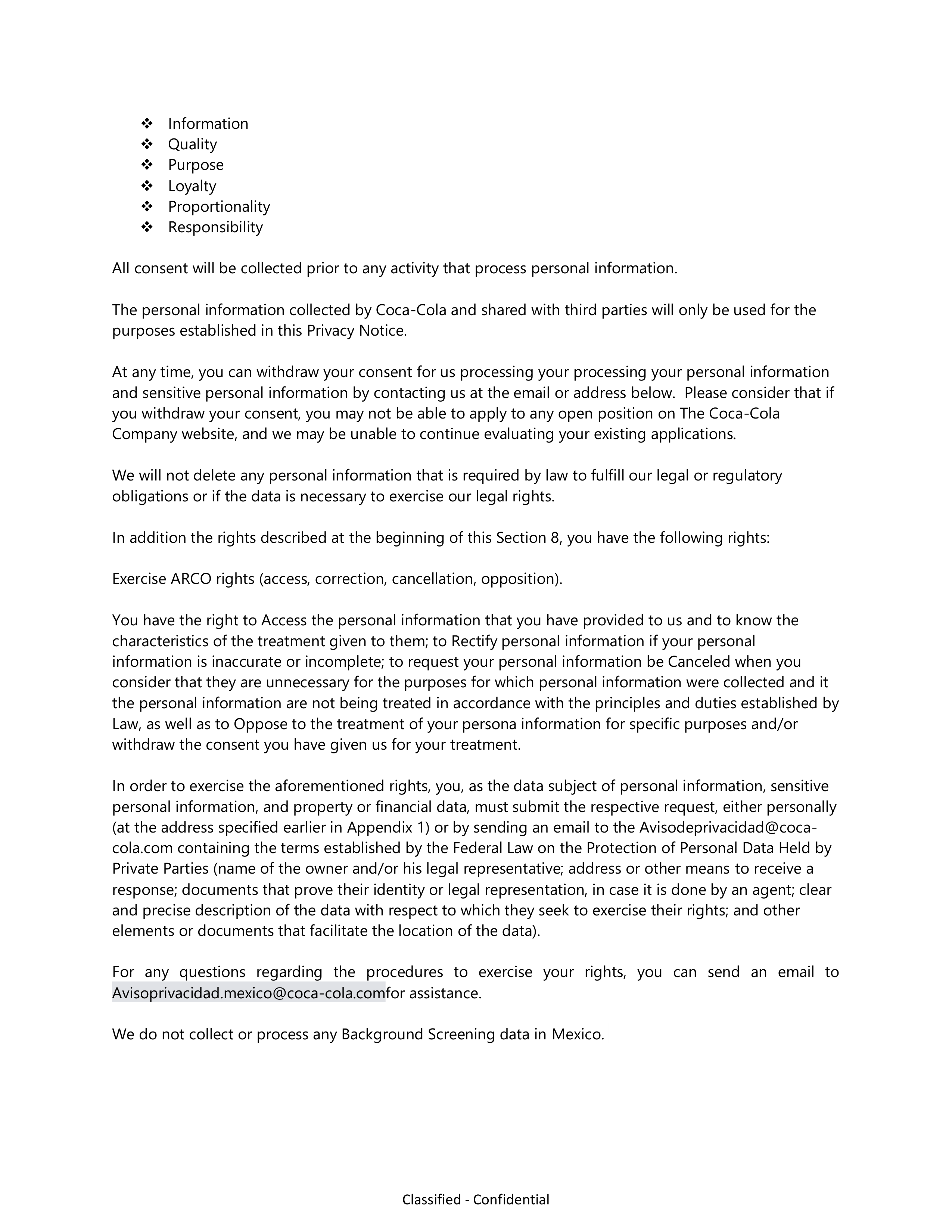 Coca-Cola Applicant Privacy Notice — page 21