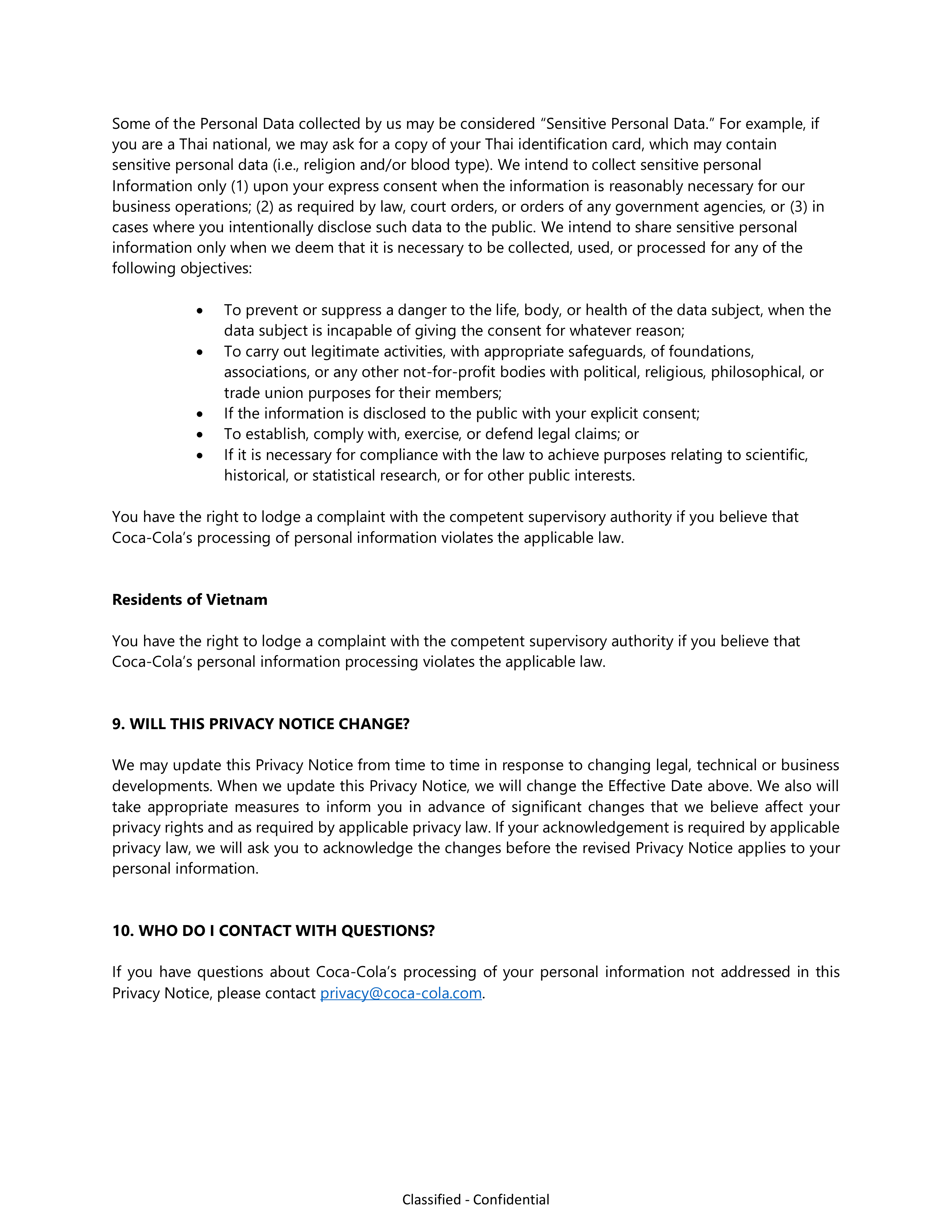 Coca-Cola Applicant Privacy Notice — page 24
