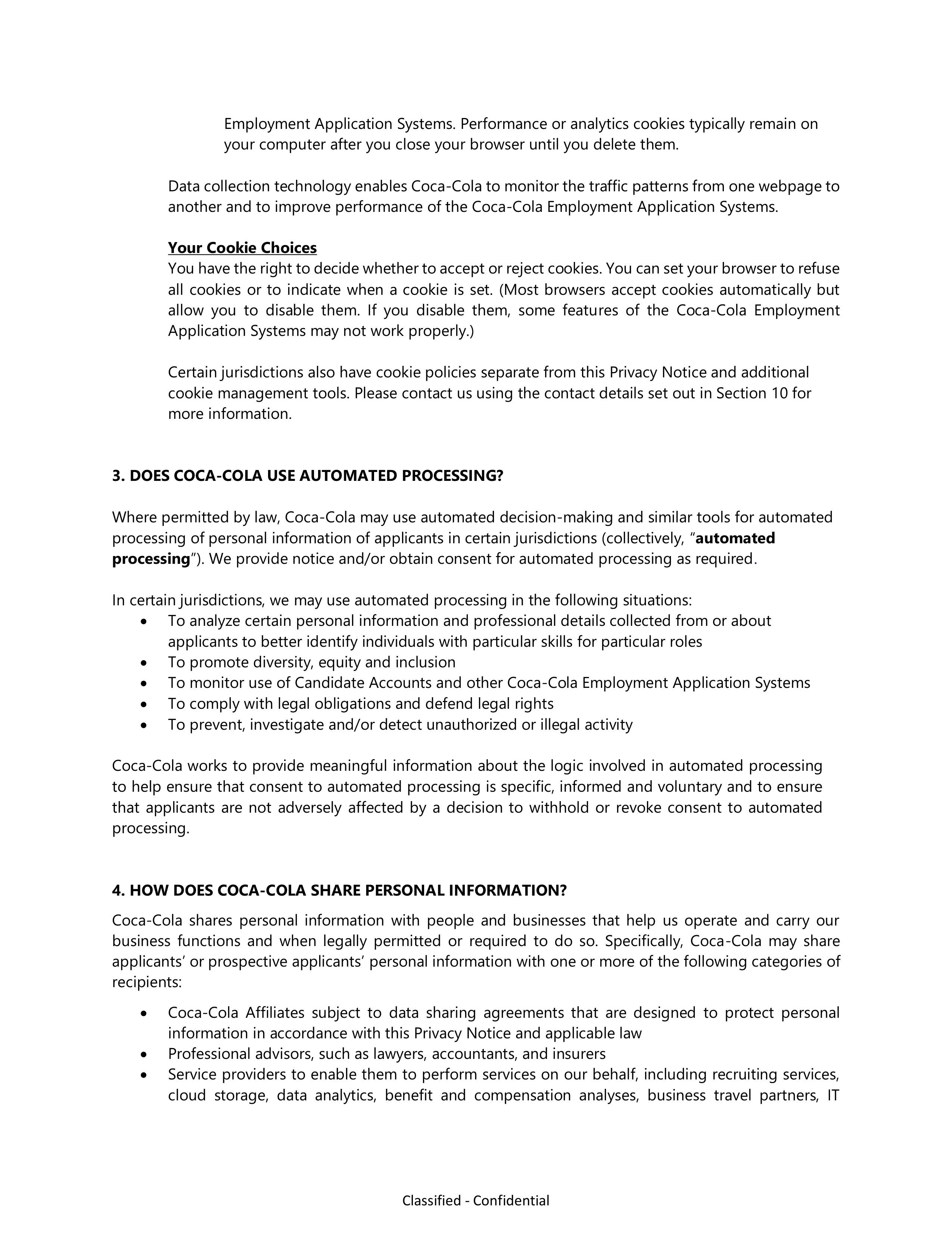 Coca-Cola Applicant Privacy Notice — page 9