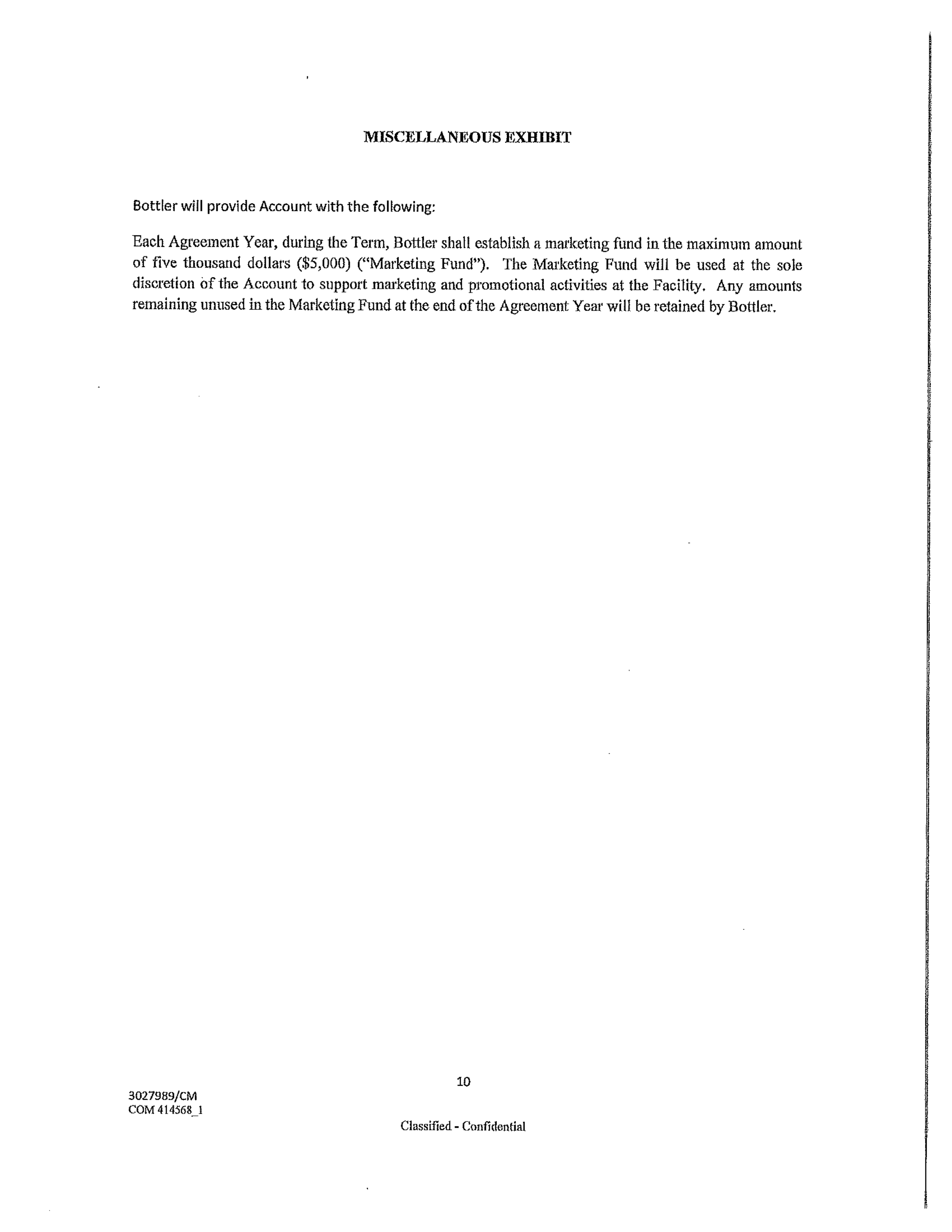 Coca-Cola Beverage Agreement — page 10