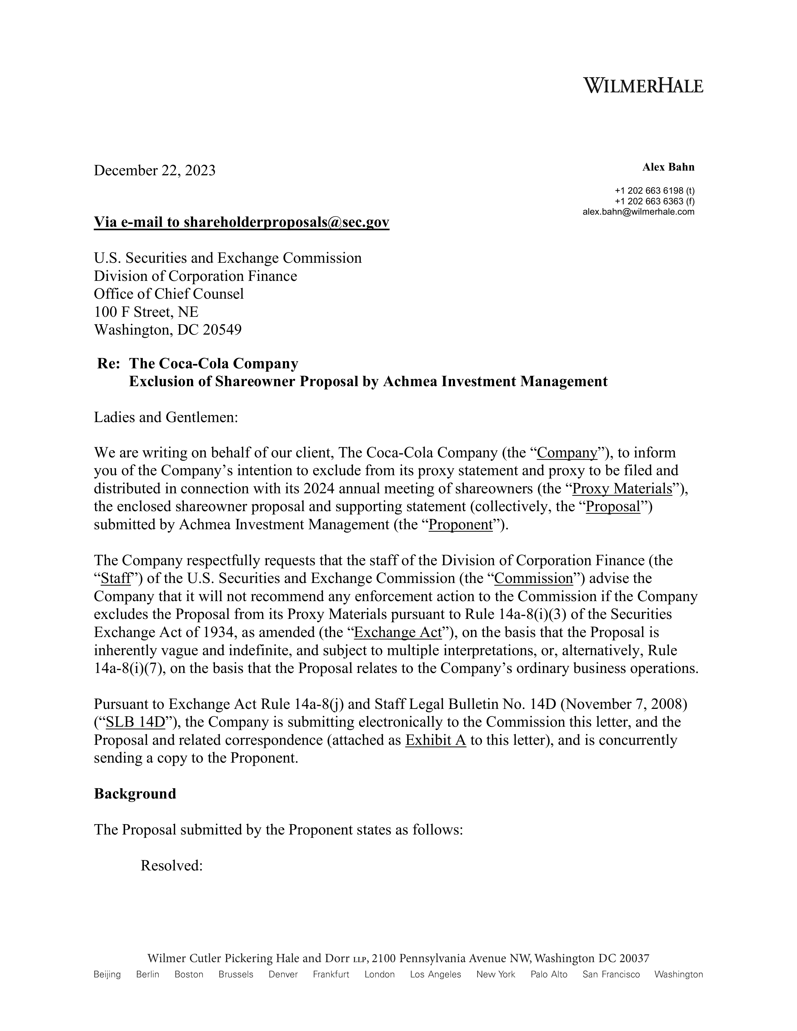 Coca Cola Proposal  — page 2