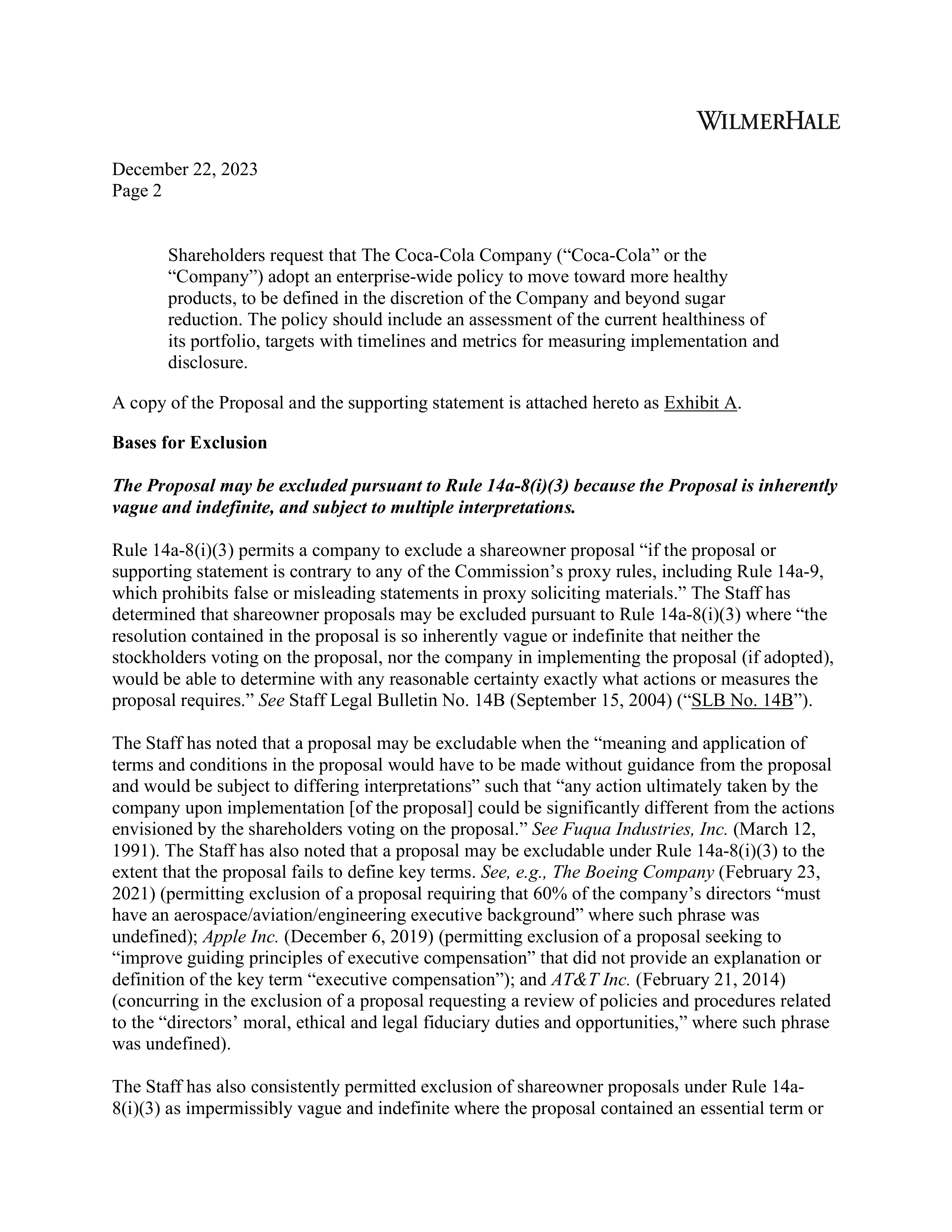 Coca Cola Proposal  — page 3