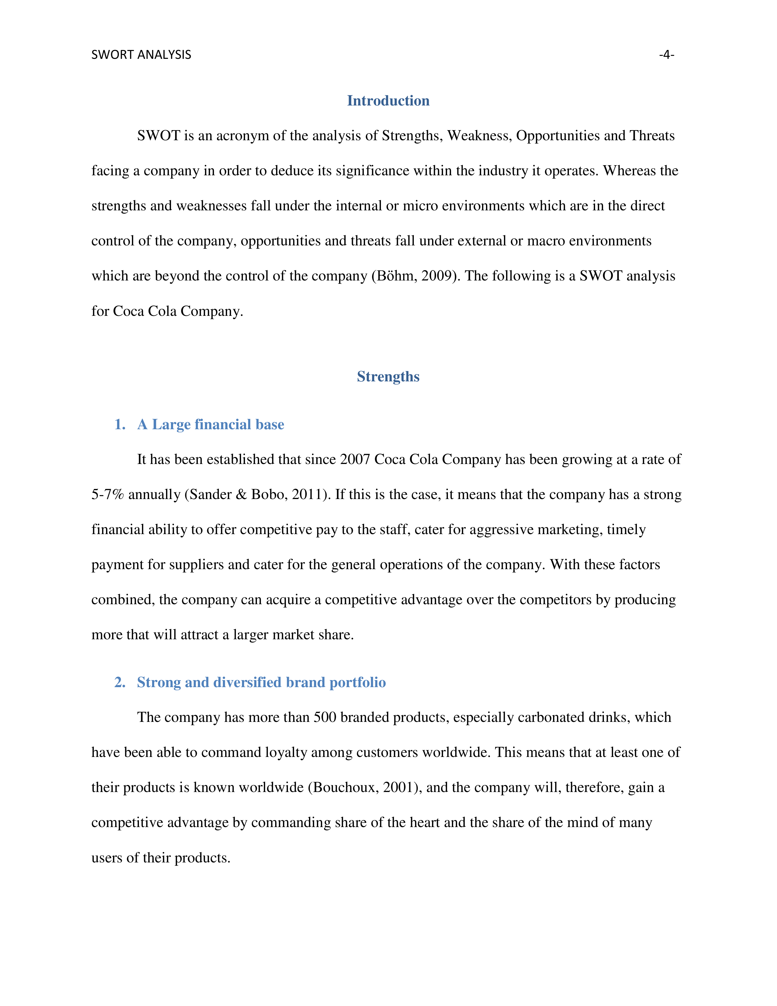 Coco Cola Swot Analysis  — page 4