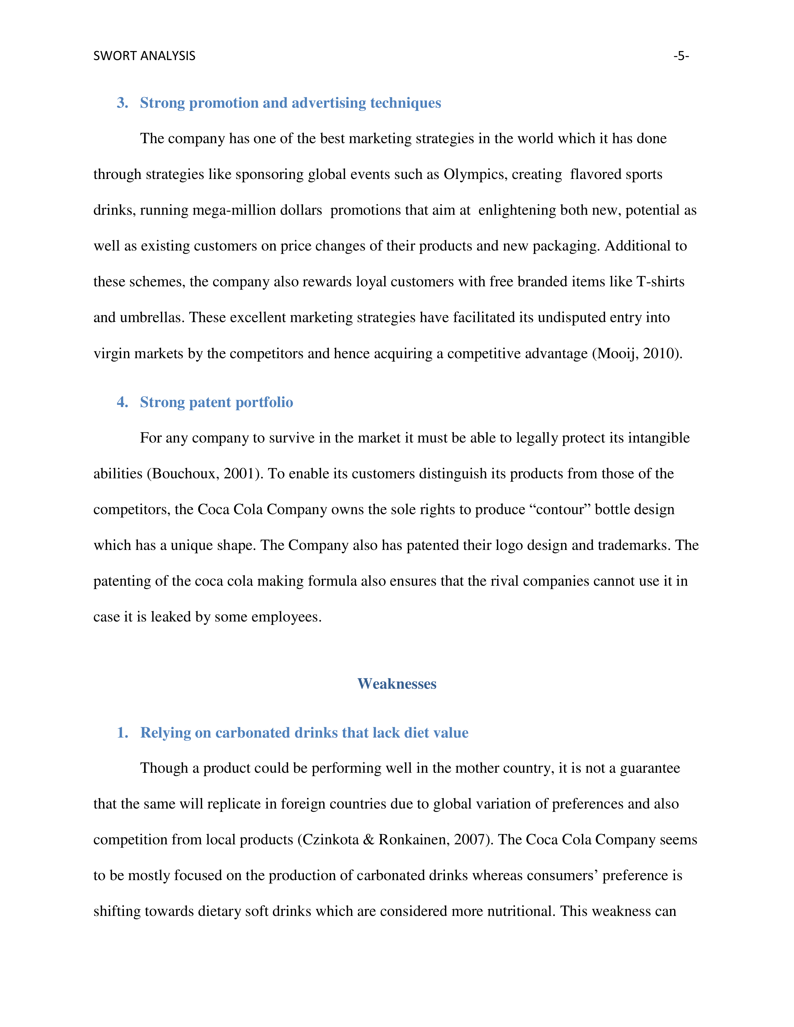Coco Cola Swot Analysis  — page 5
