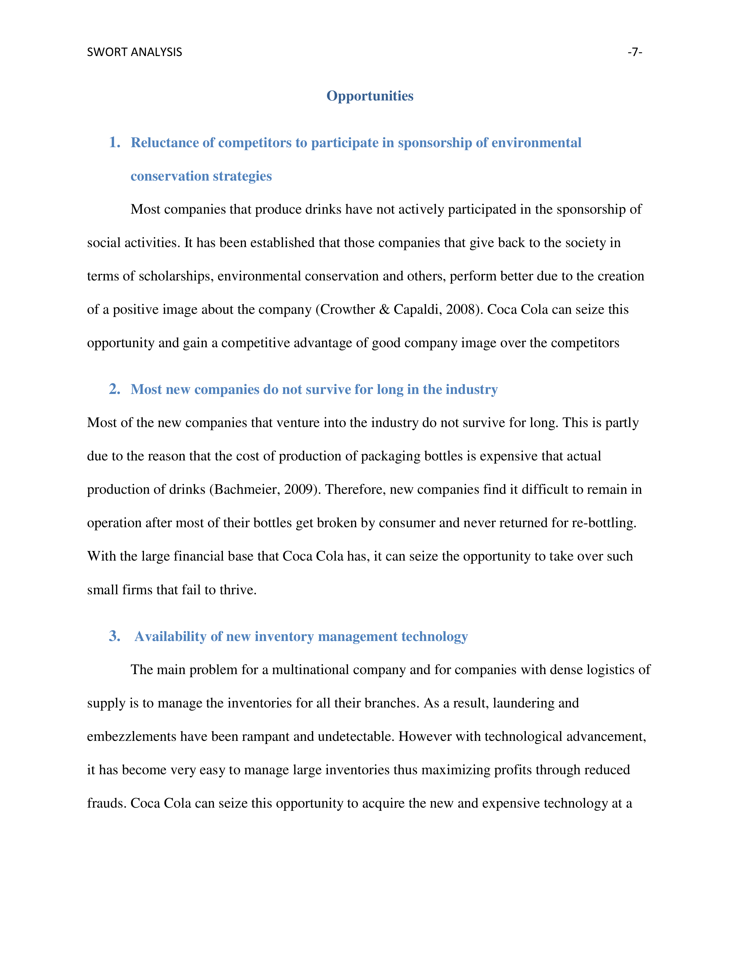 Coco Cola Swot Analysis  — page 7