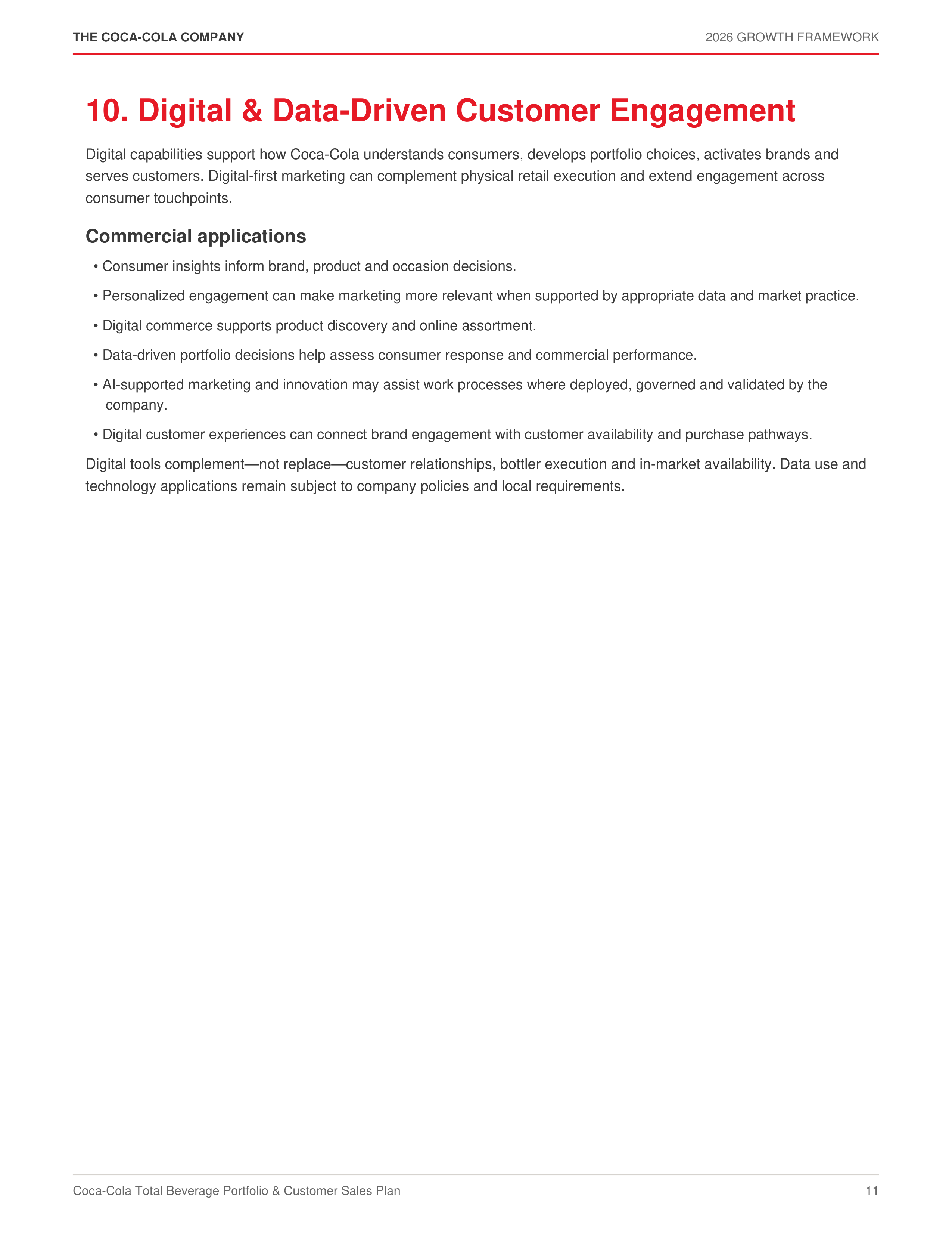 Coca-Cola Total Beverage Portfolio & Customer Sales Plan — page 11